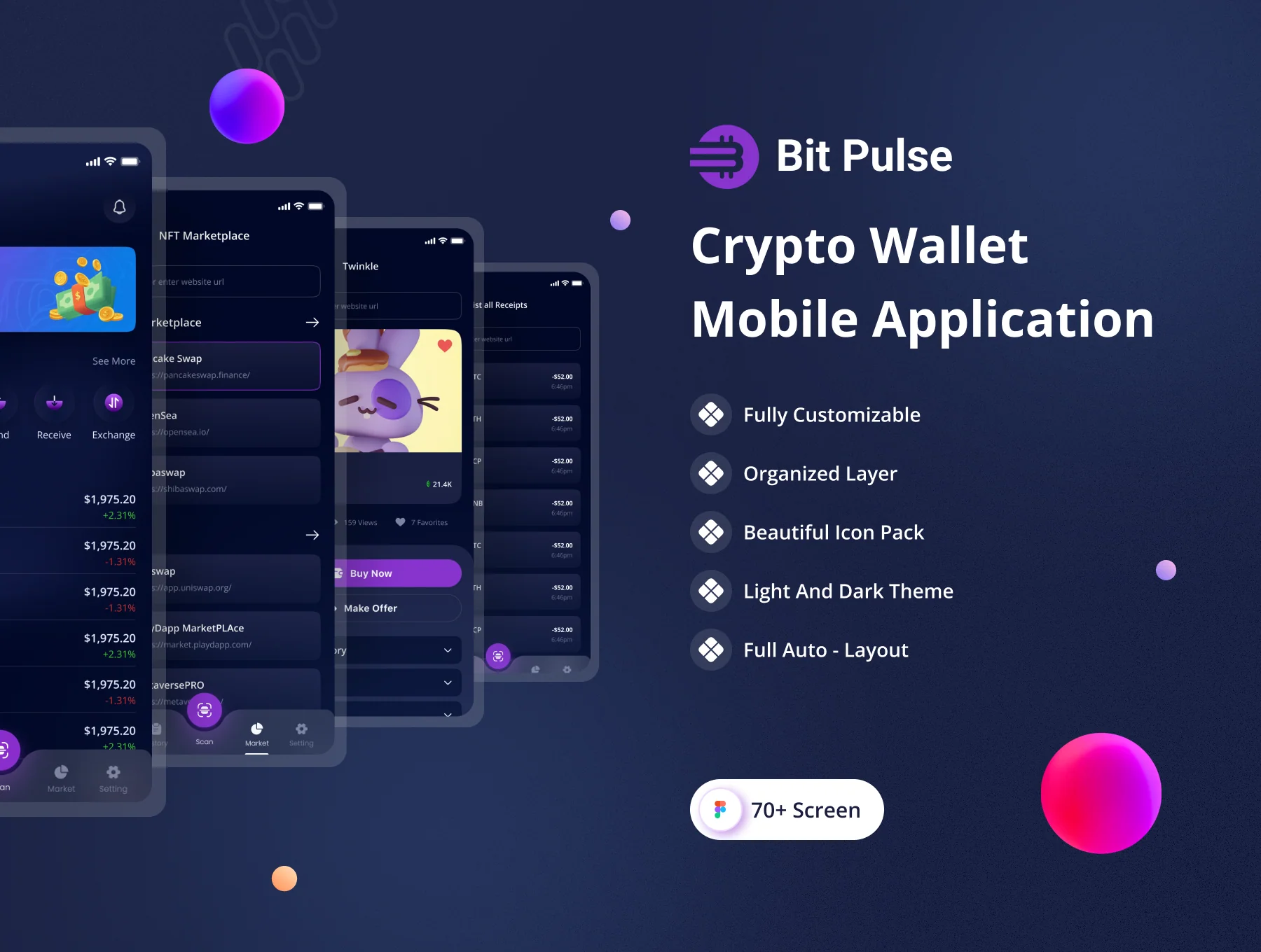 Bit Pulse Crypto Wallet Mobile App UI Kit 2