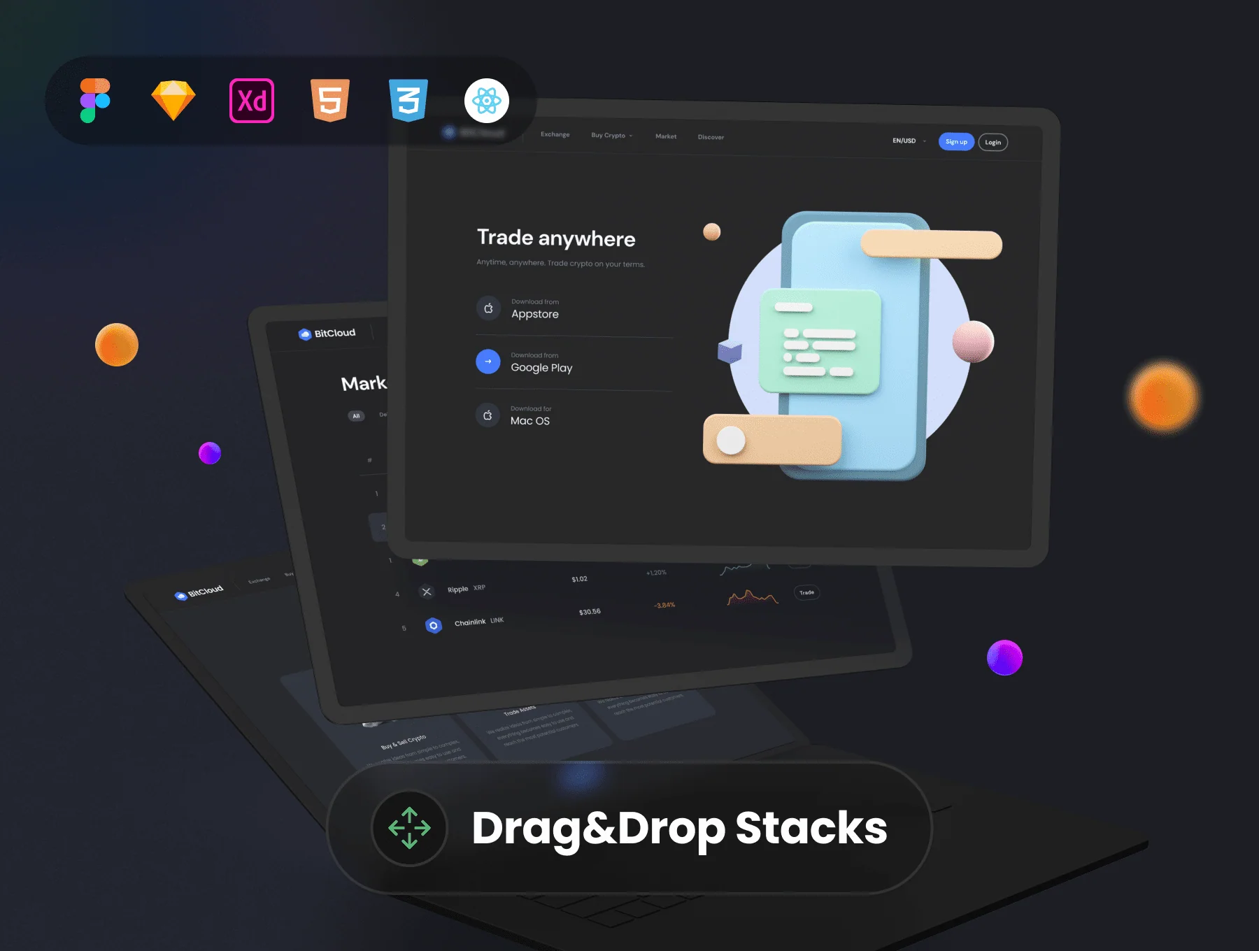 BitCloud - Crypto Exchange UI Kit 7