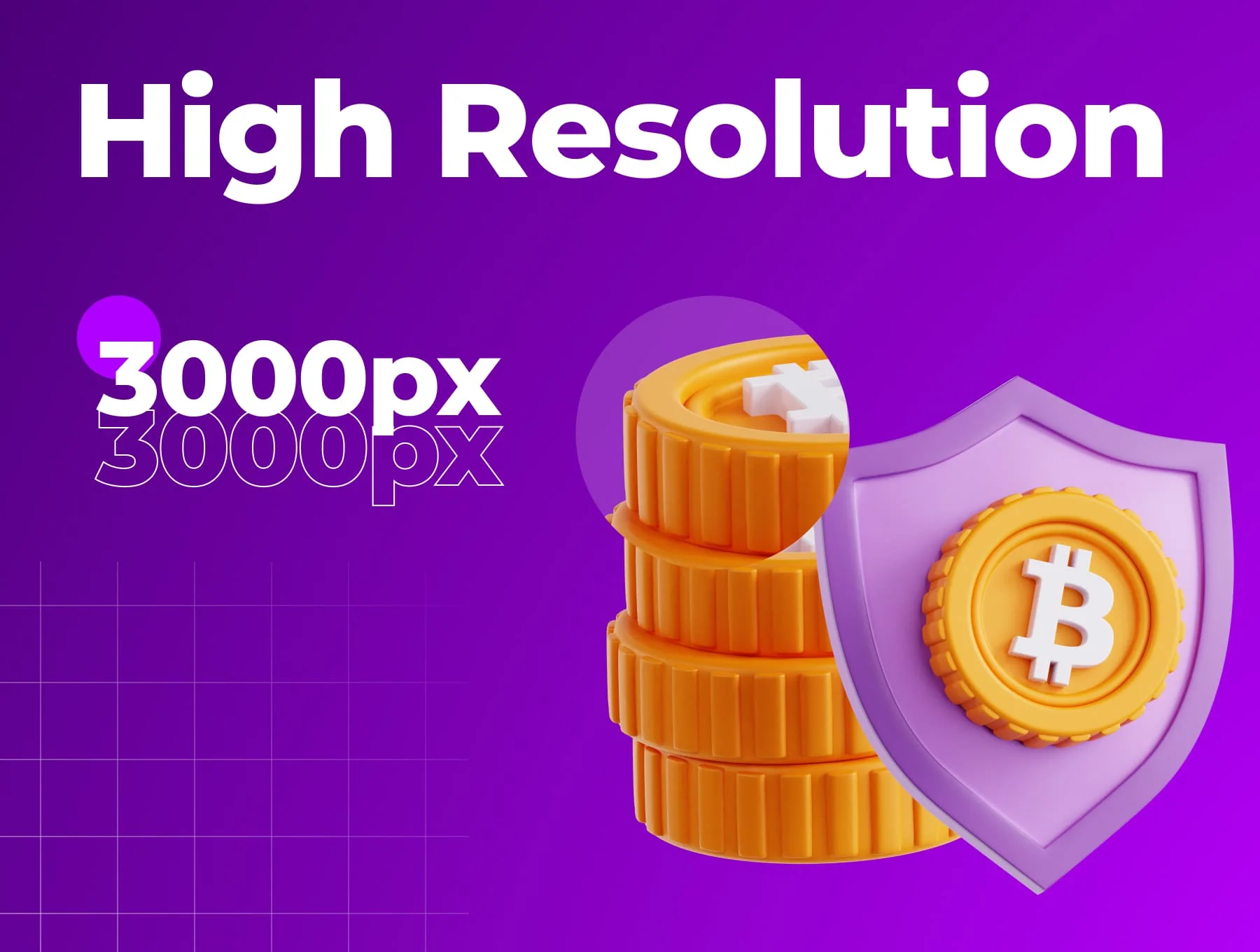Bitcoin 3D Icon Pack 2