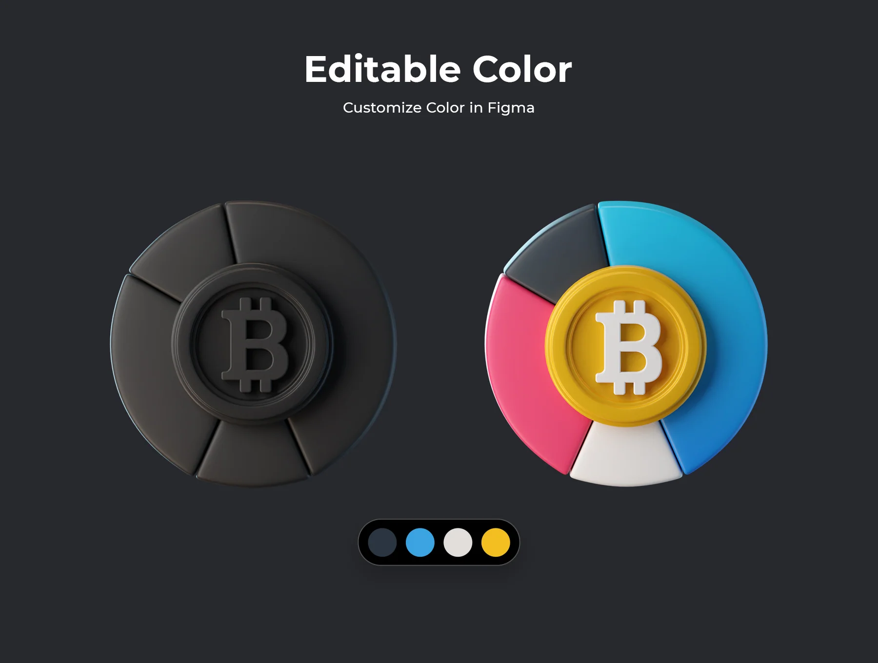 Bitcoin 3D Icons 4