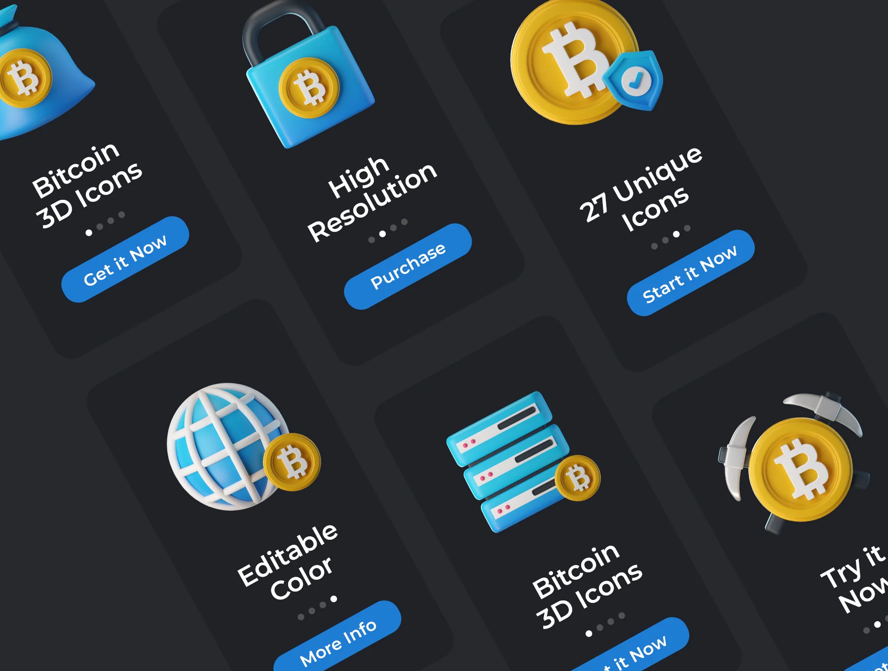 Bitcoin 3D Icons 5