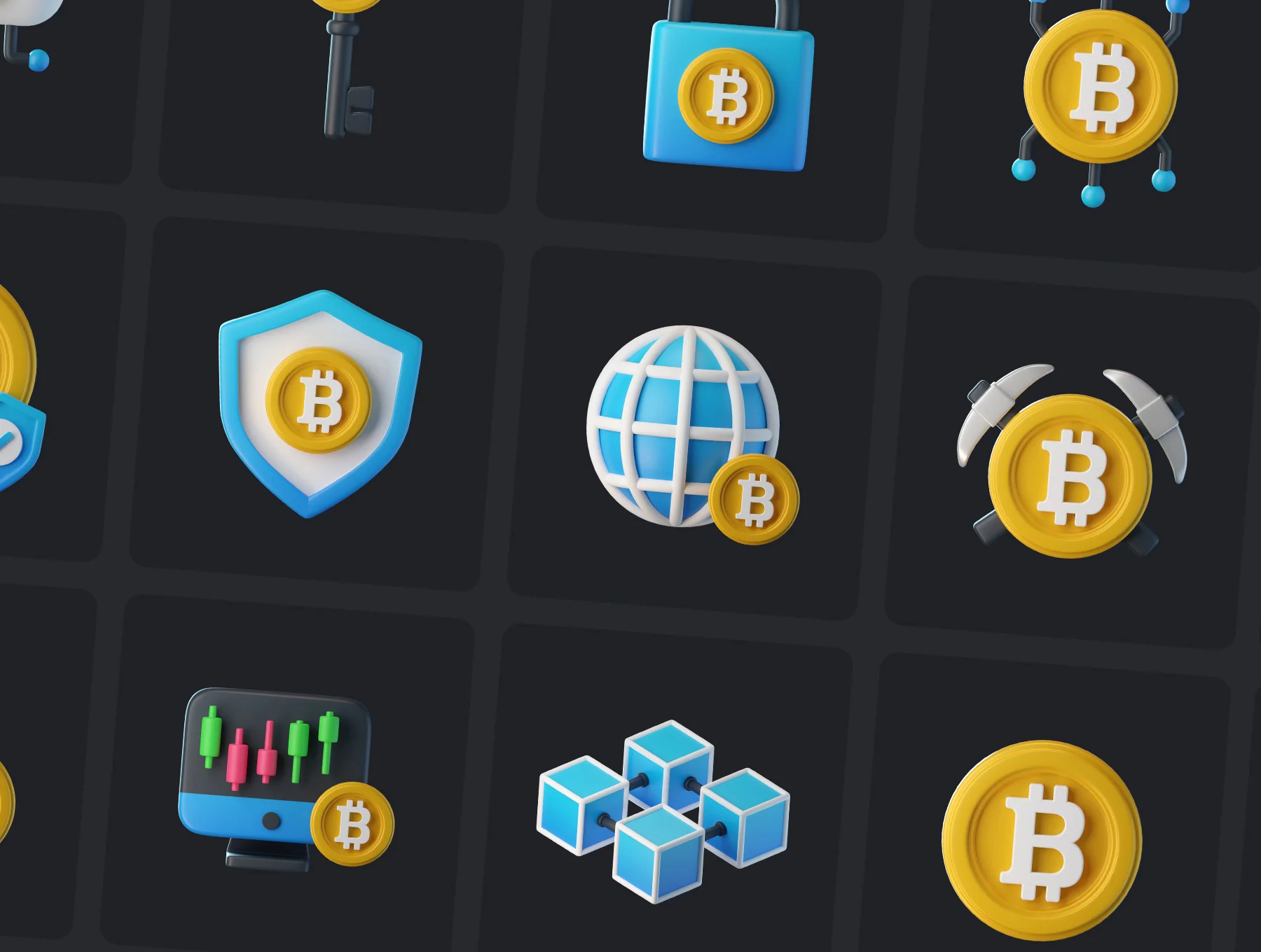 Bitcoin 3D Icons 7