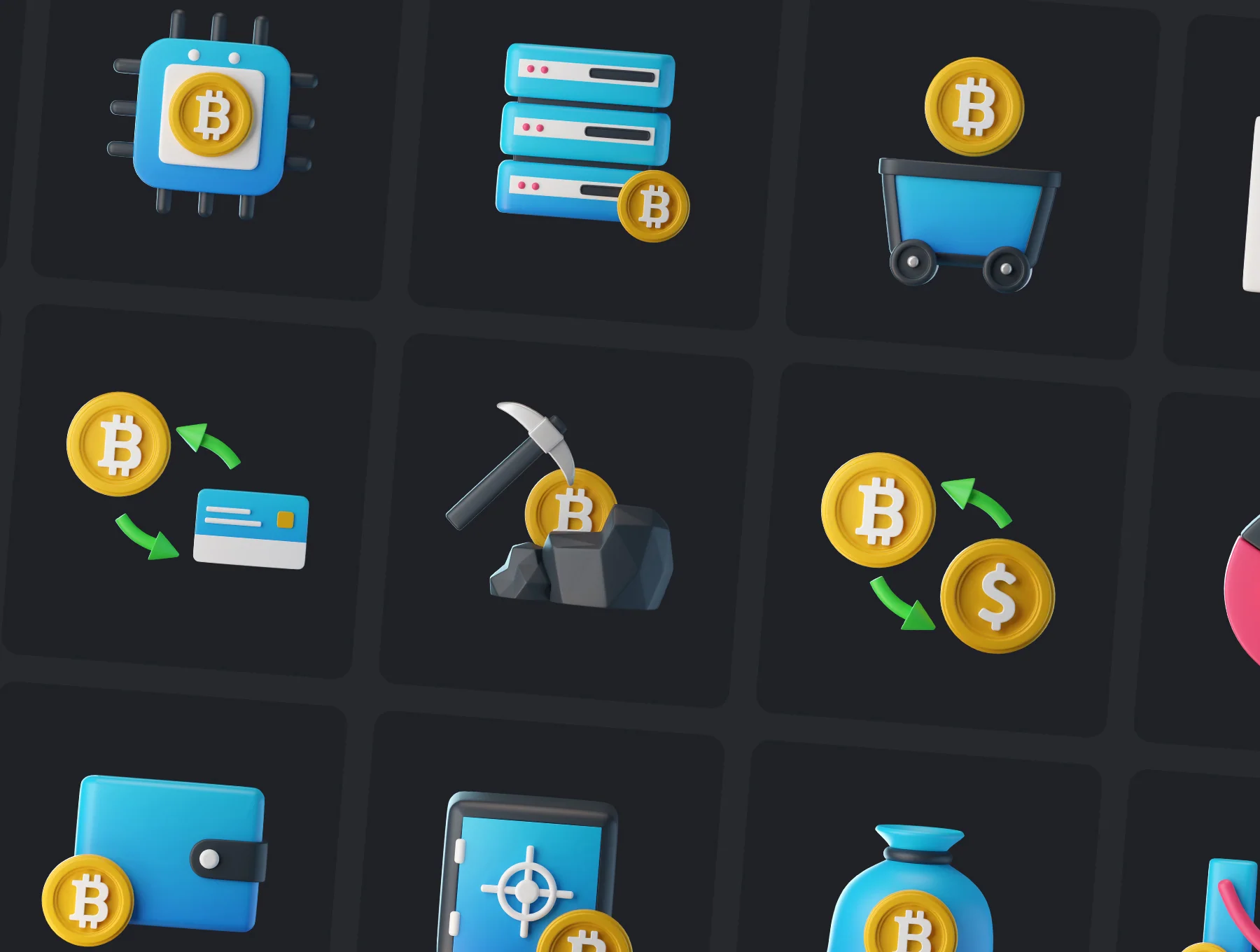 Bitcoin 3D Icons 8