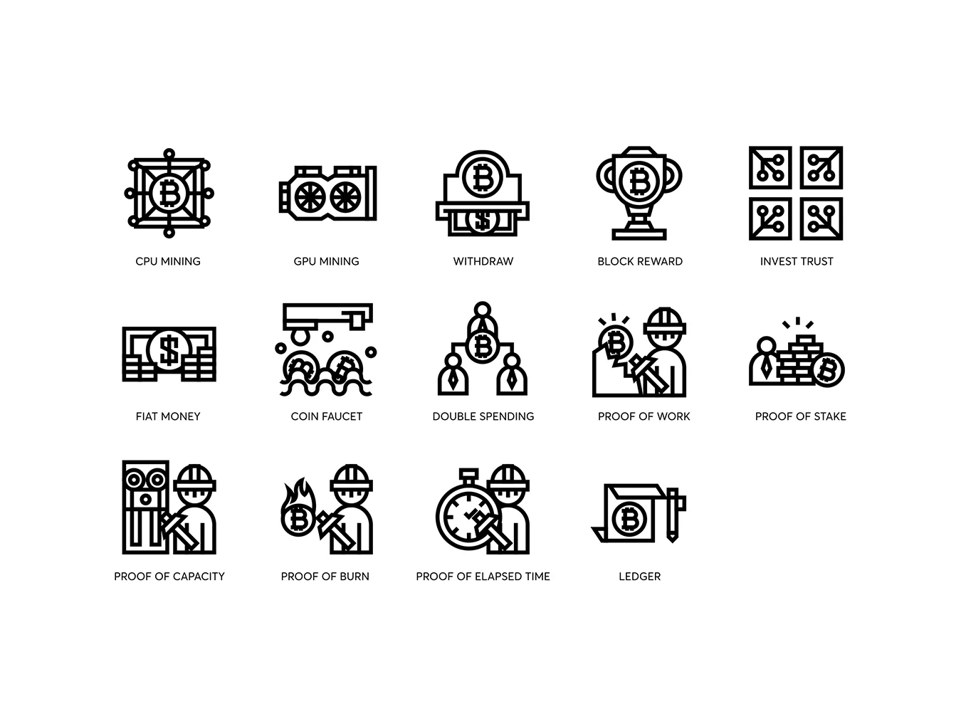 74 Cryptocurrency Line Icons 6