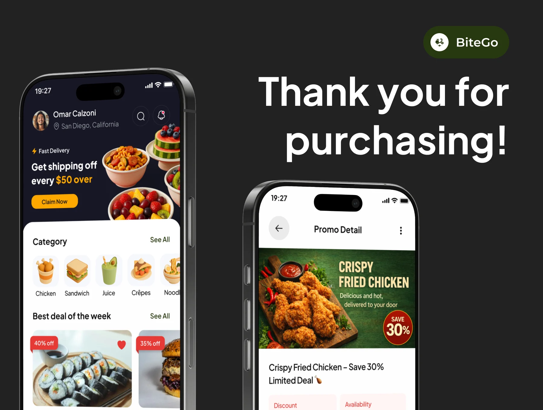 BiteGo - Food Delivery App IOS UI Kits 6