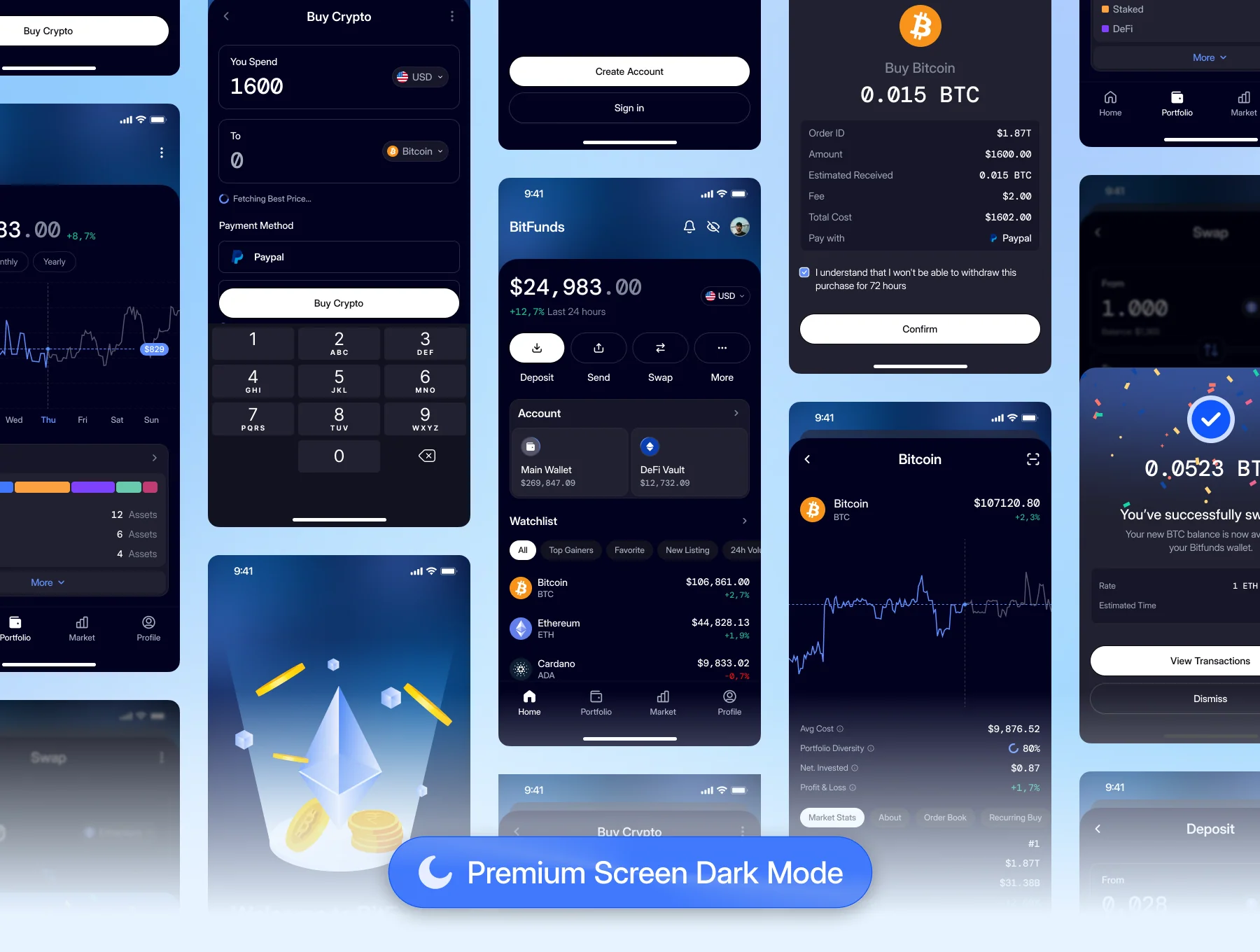 Bitfunds — Crypto Mobile Apps UI Kit 4
