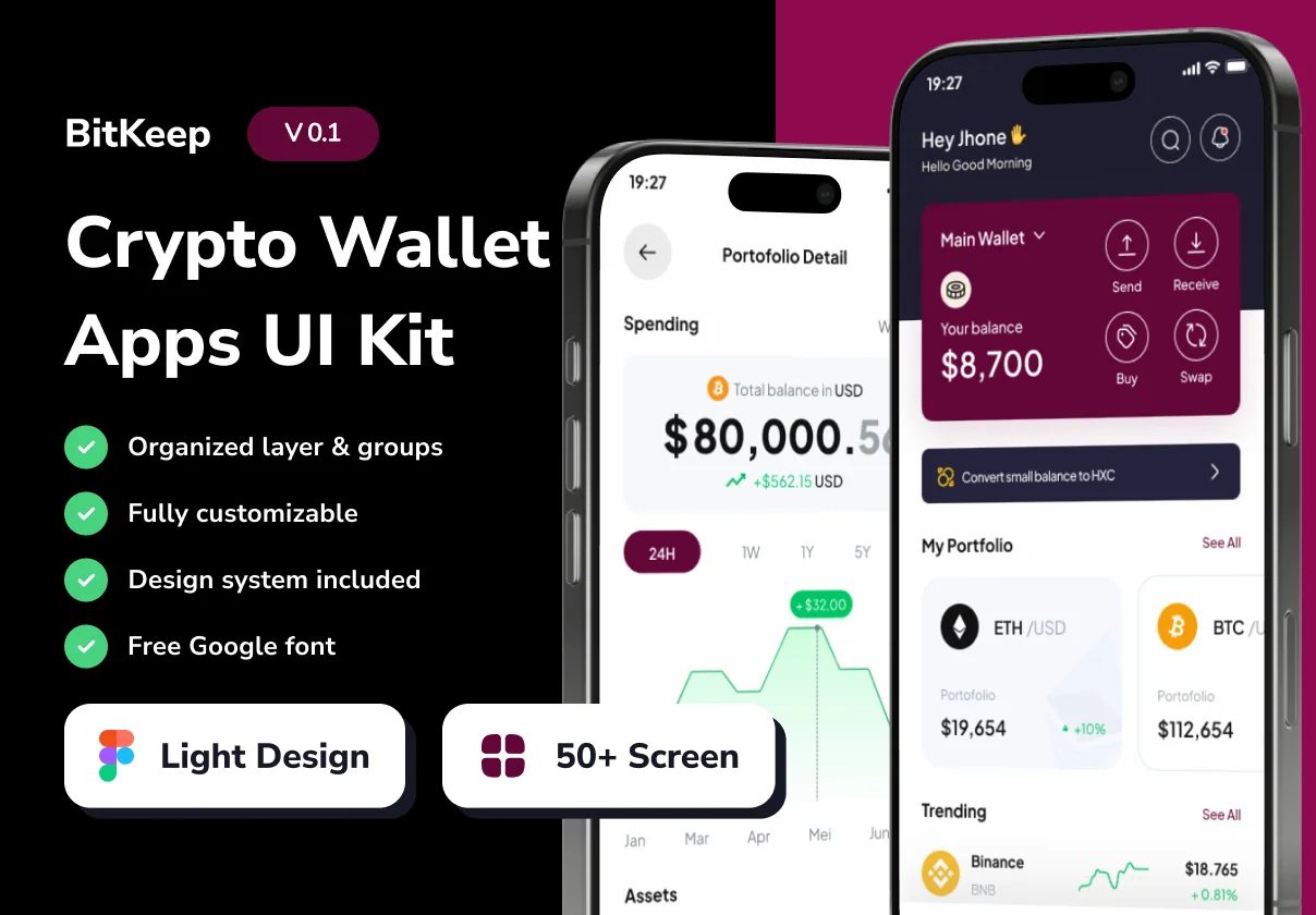 BitKeep - Crypto Wallet Mobile App UI Kits