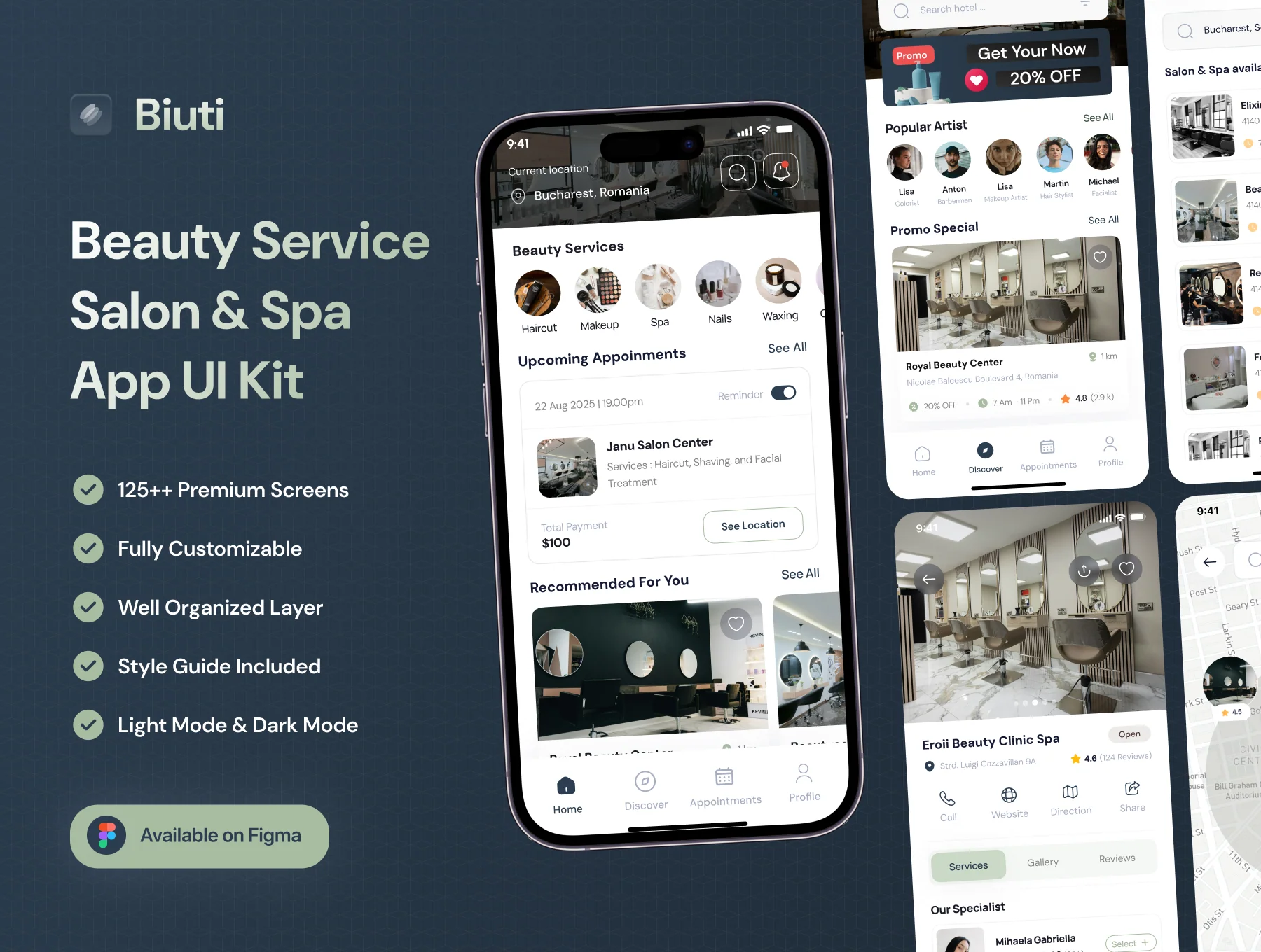 Biuti - Beauty Service Salon & Spa Mobile App UI Kit