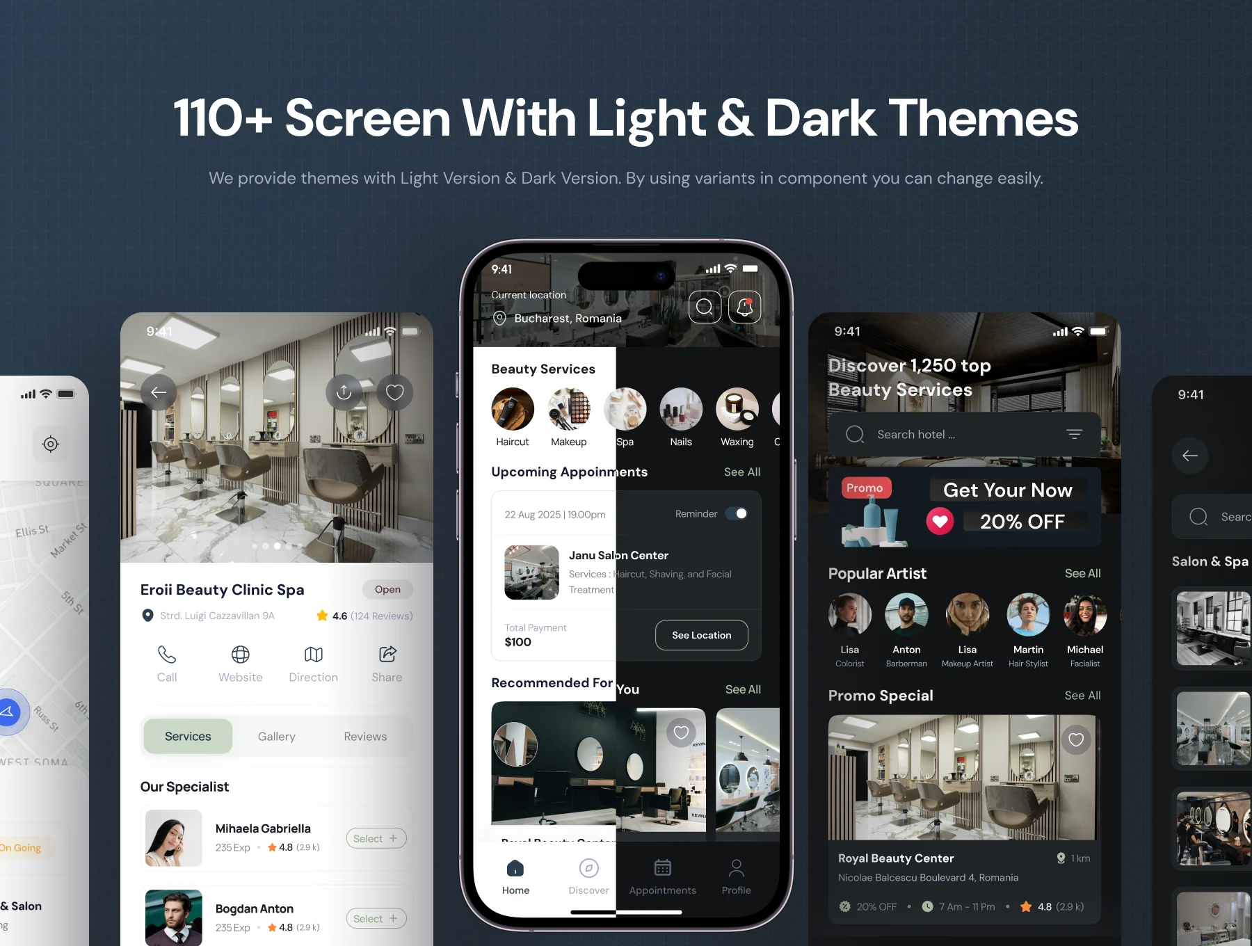 Biuti - Beauty Service Salon & Spa Mobile App UI Kit 3