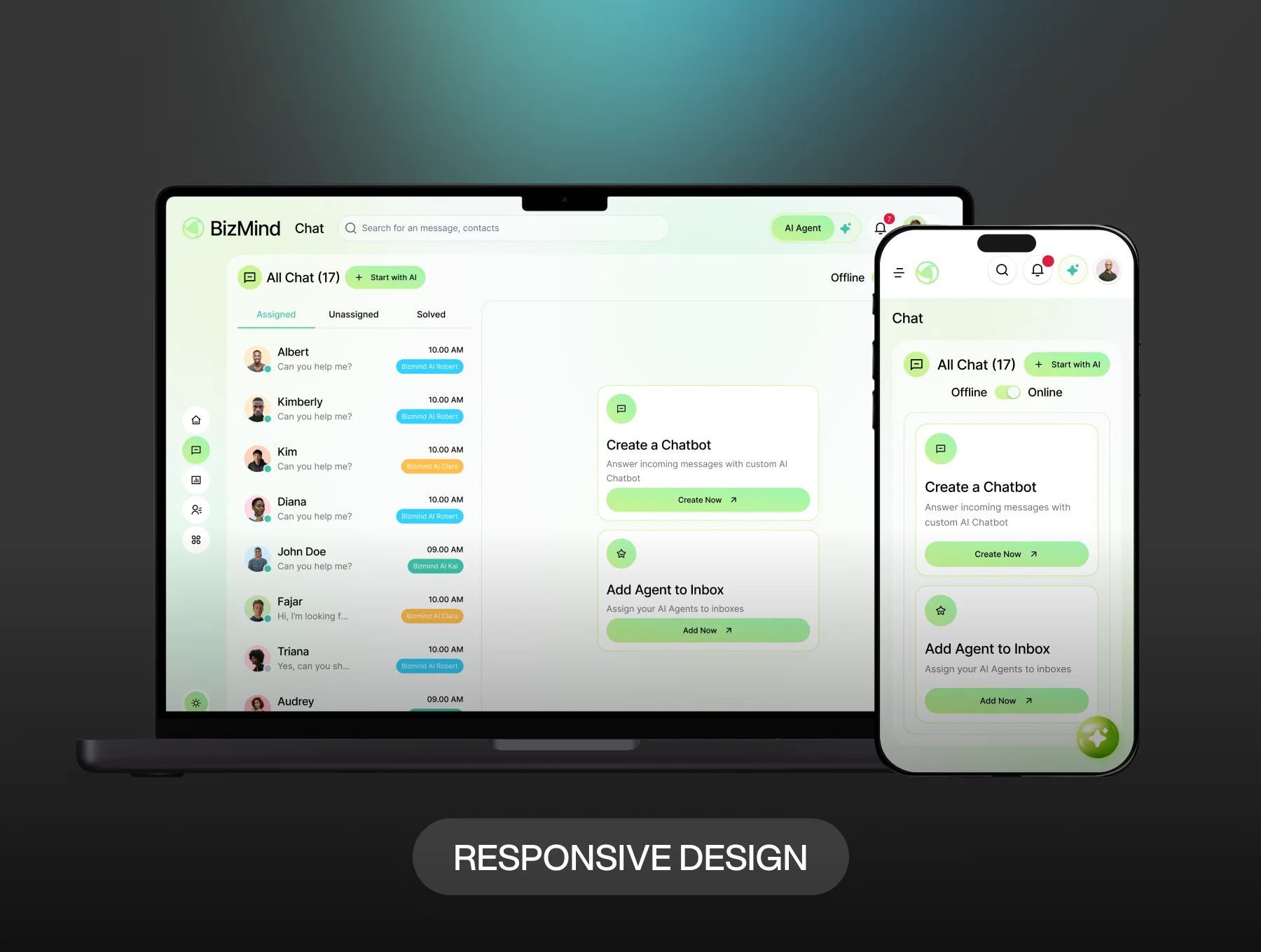 BizMind - Business Assistant AI Powered Dashboard UI KIT 3