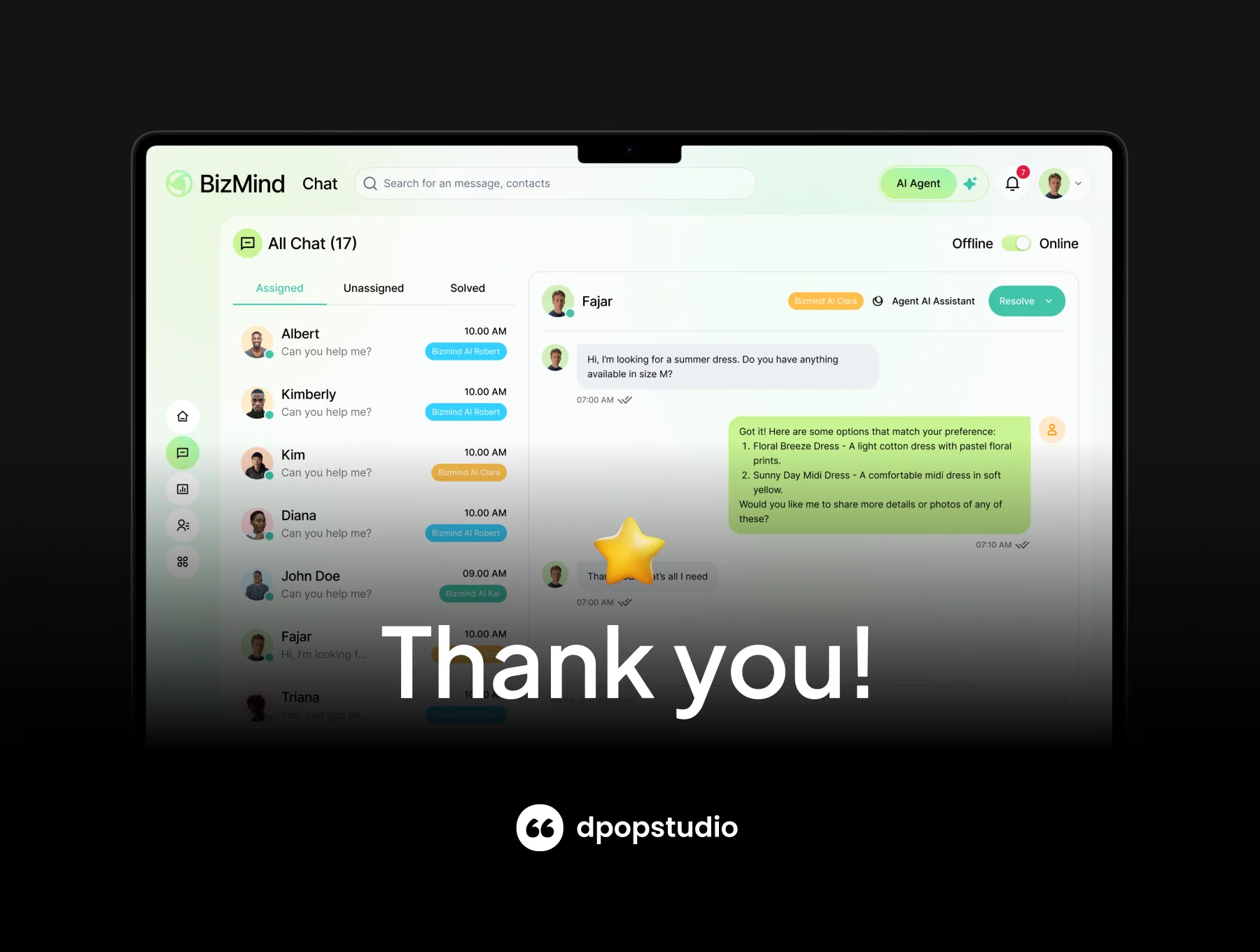 BizMind - Business Assistant AI Powered Dashboard UI KIT 8