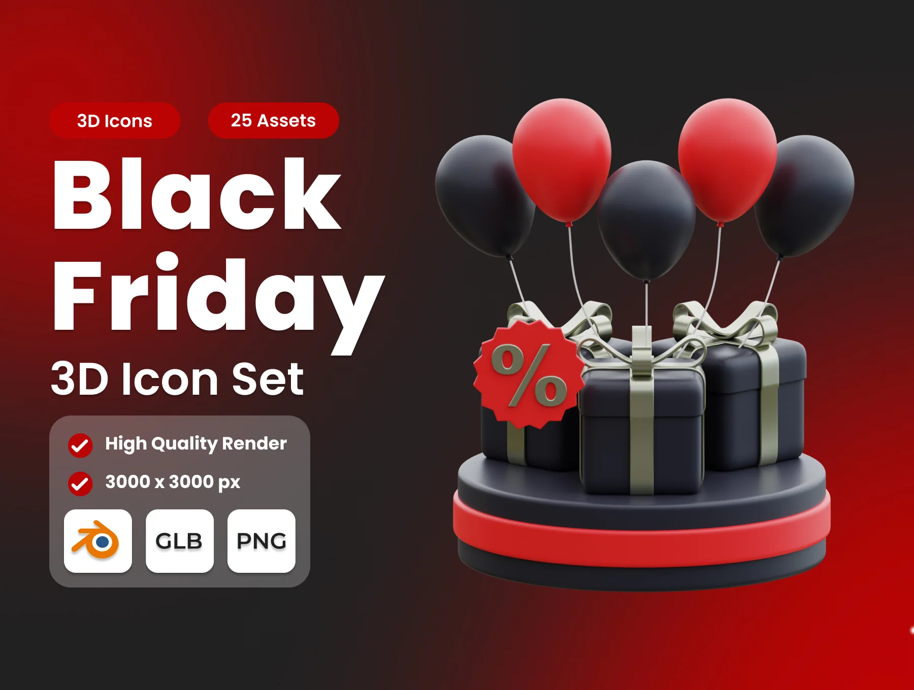 Black Friday 3D 3D Illustration Pack