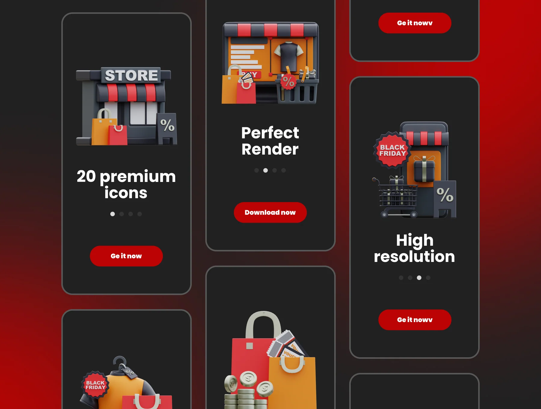 Black Friday 3D 3D Illustration Pack 3