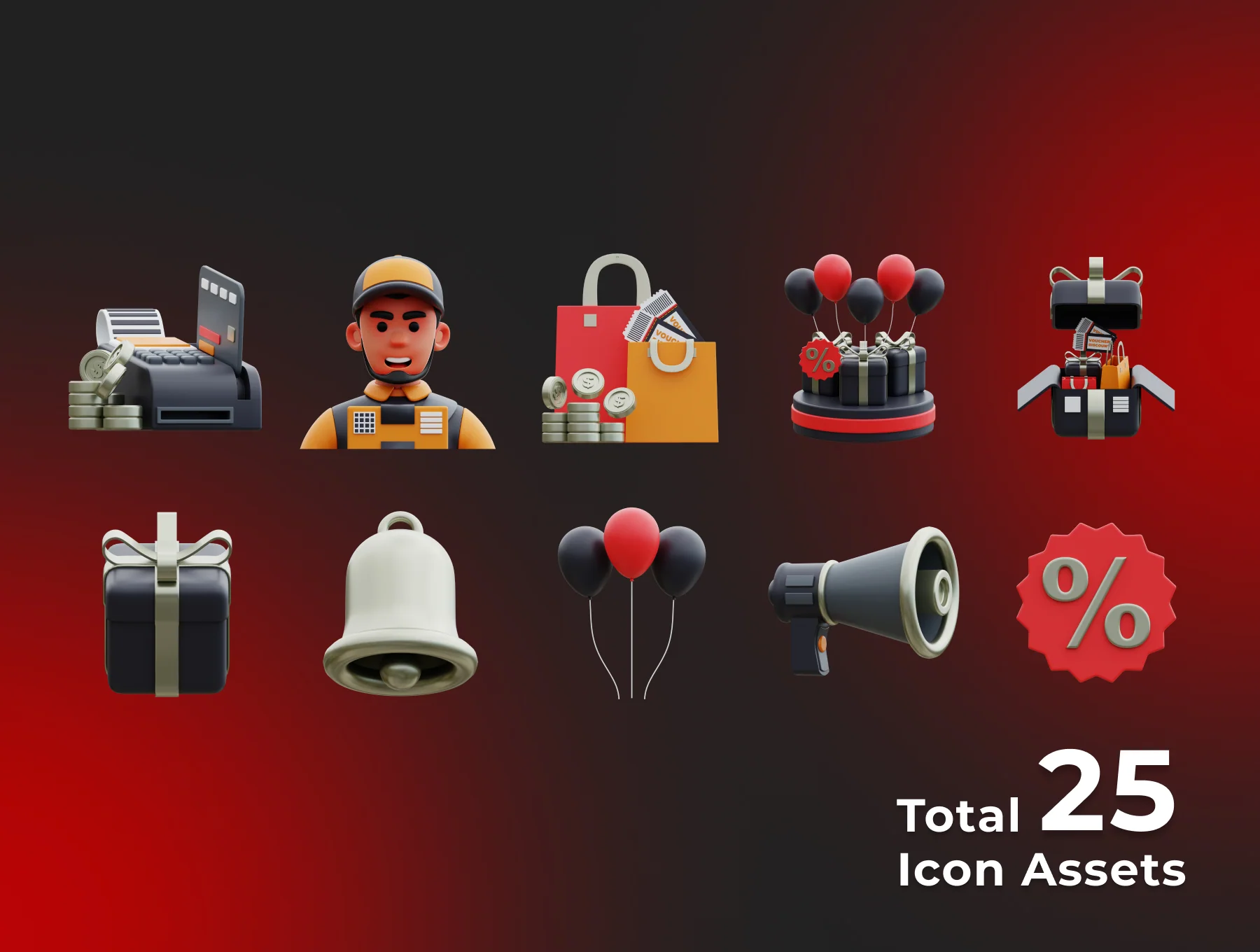 Black Friday 3D 3D Illustration Pack 6
