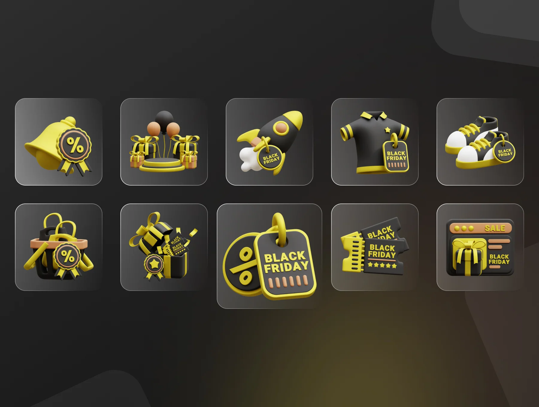 Black Friday 3D Icon Pack 8