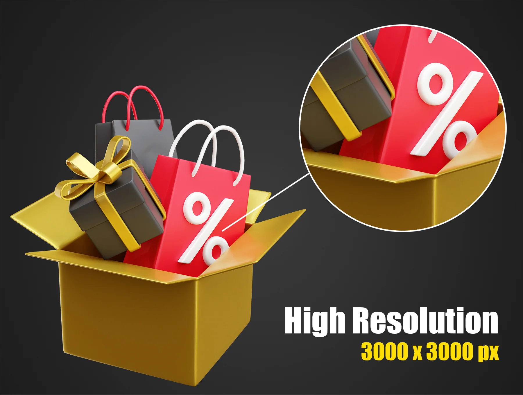 Black Friday 3D Icon Illustrations 3