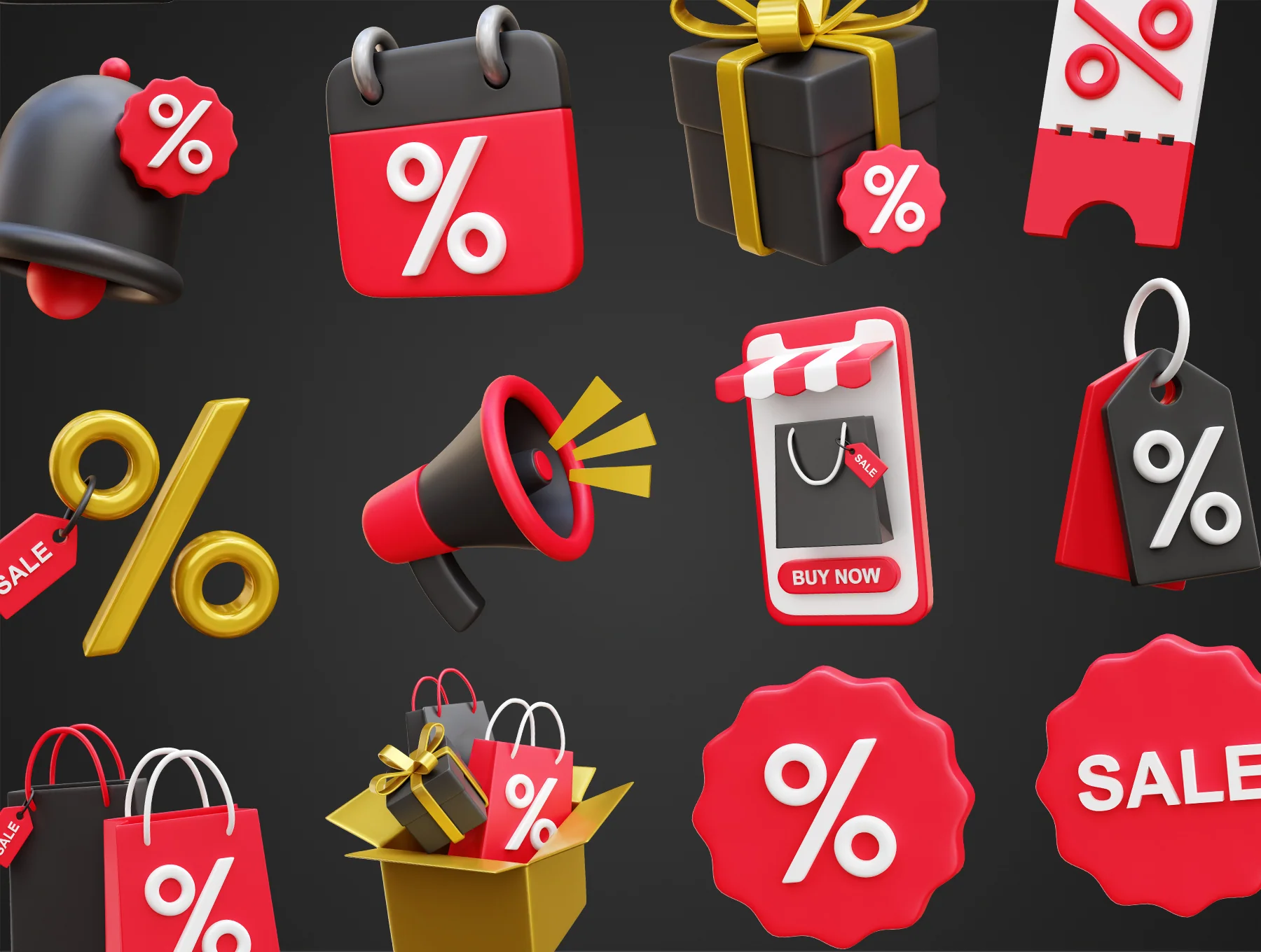 Black Friday 3D Icon Illustrations 6