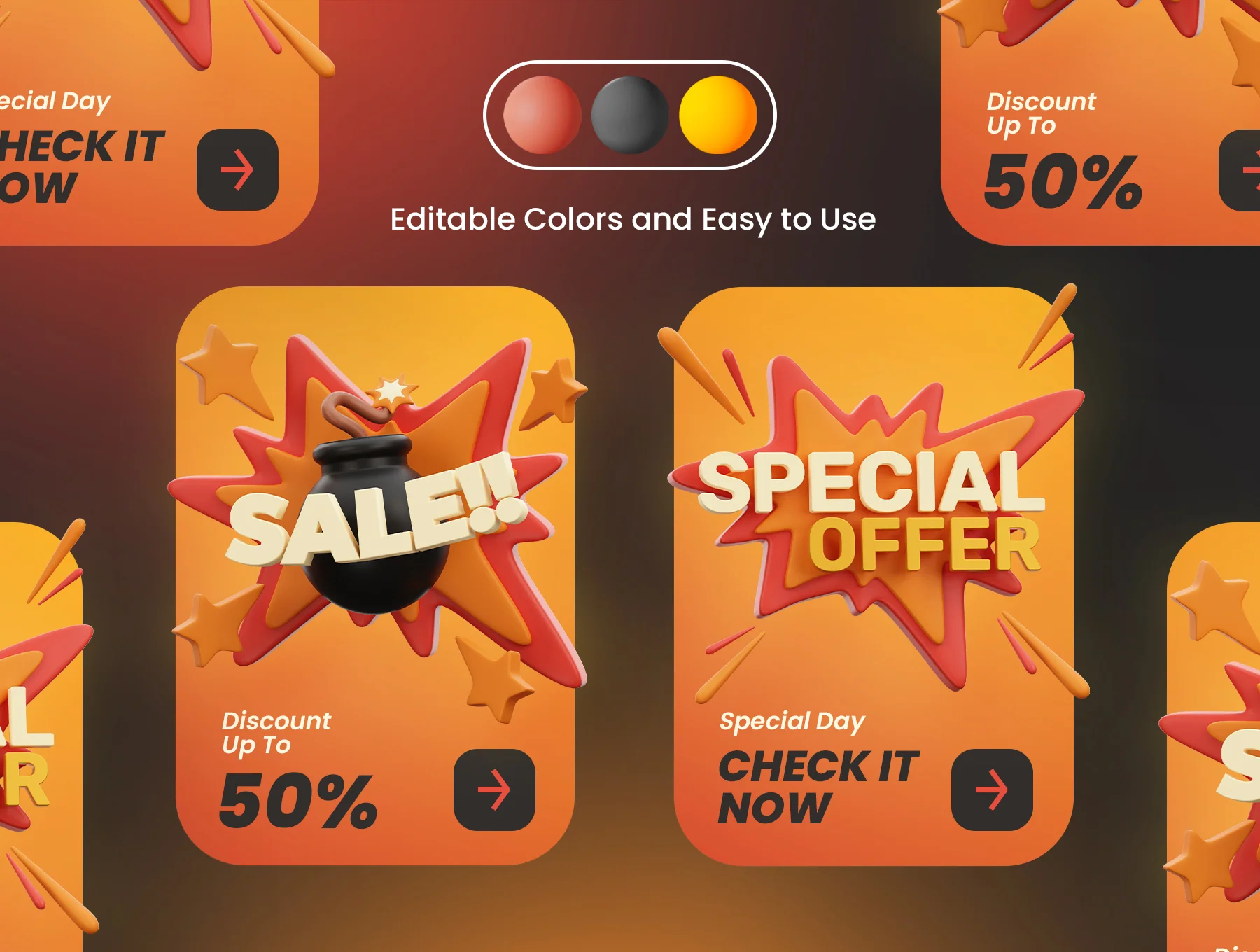 Black Friday 3D Icons 4