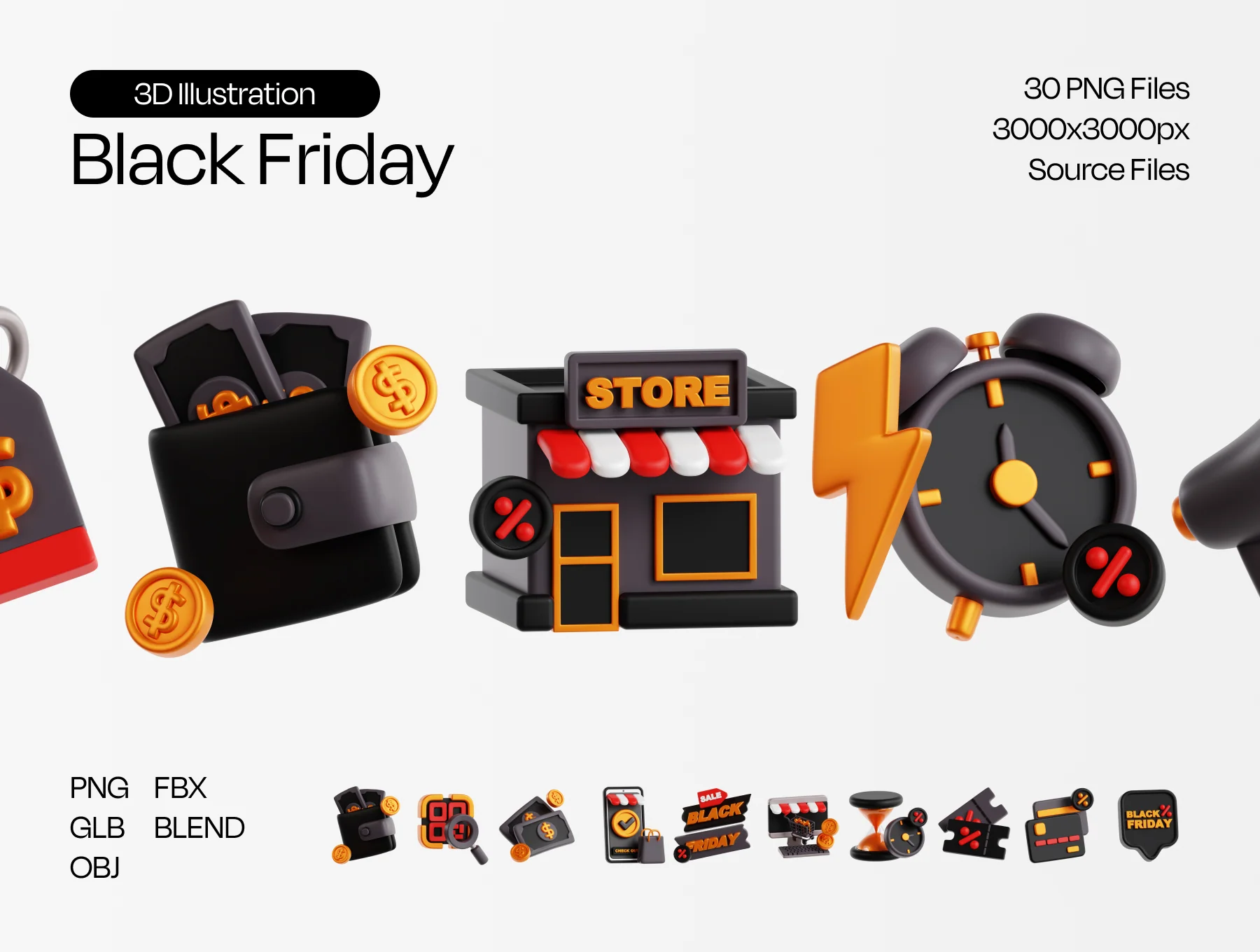 Black Friday 3D Illustration