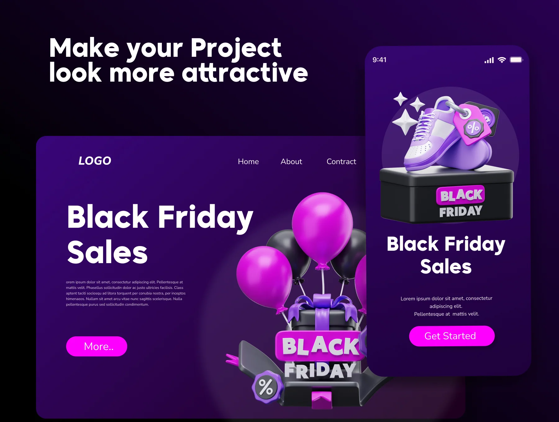 Black Friday 3D Illustrations Pack 4