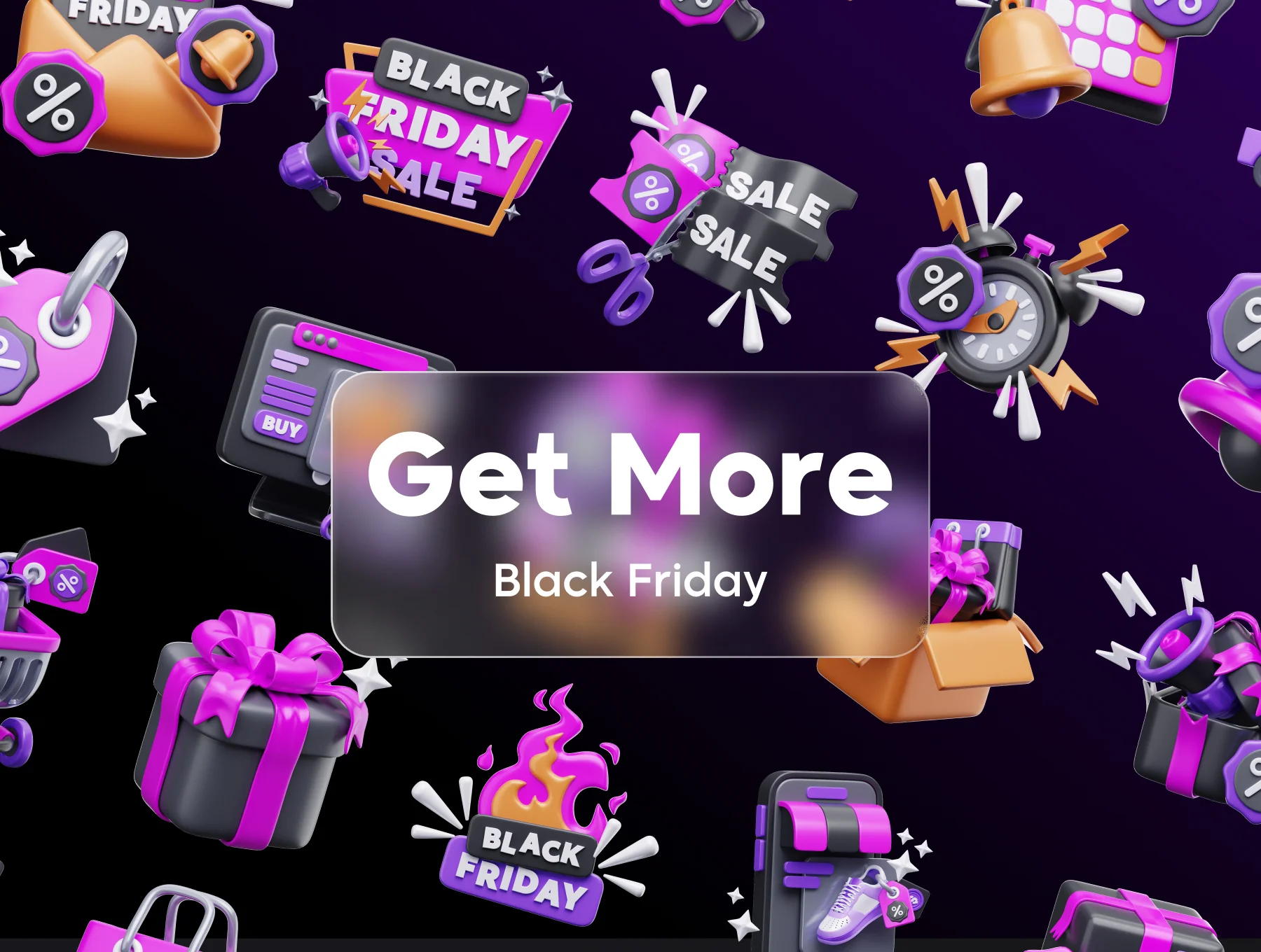 Black Friday 3D Illustrations Pack 5