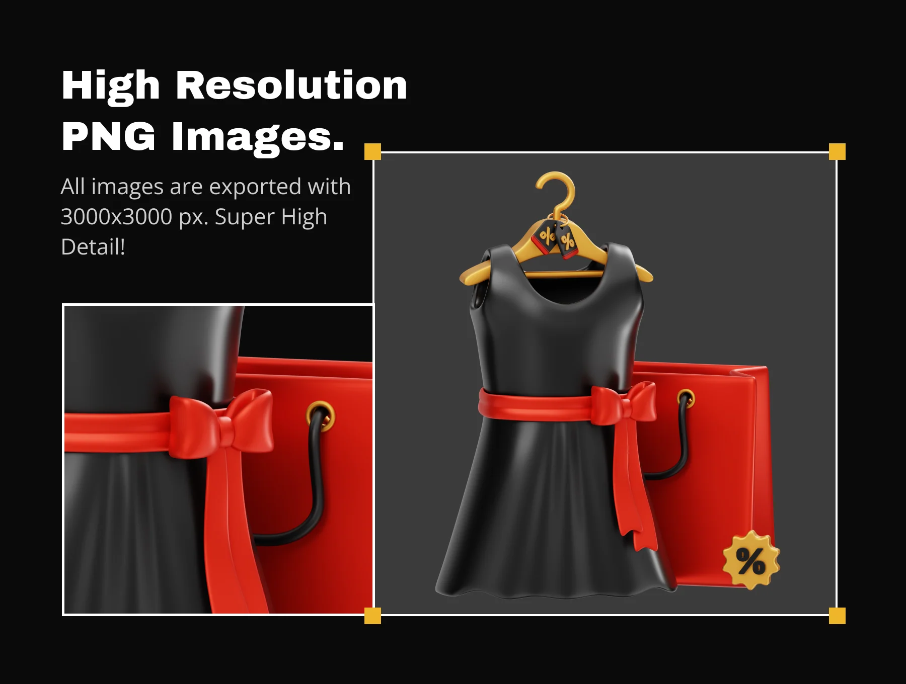 Black Friday Fashion Sale 3D Illustration 3