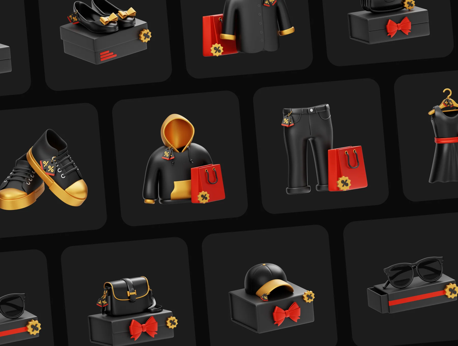 Black Friday Fashion Sale 3D Illustration 6
