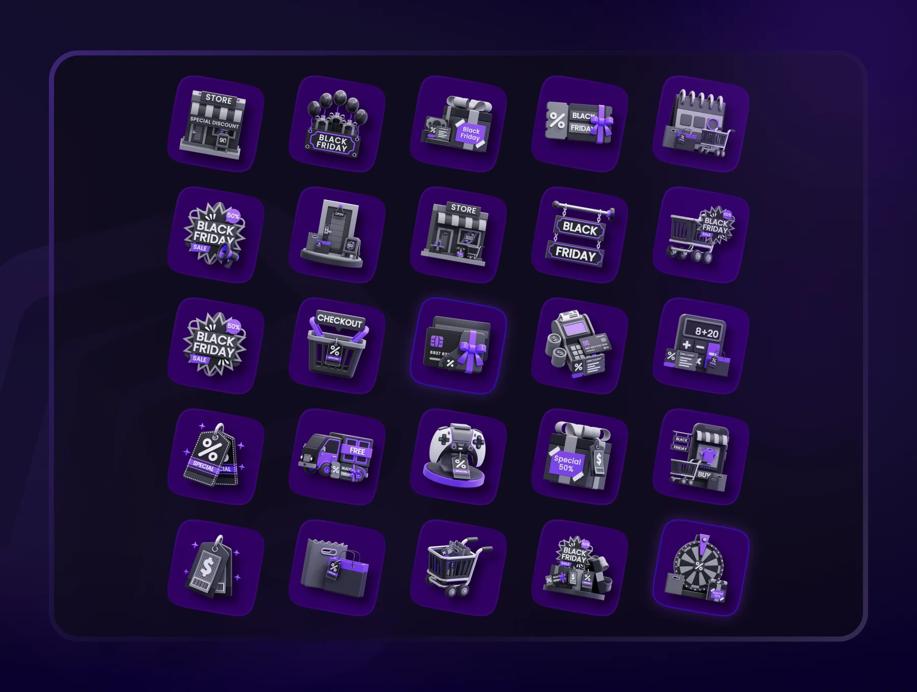 Black Friday V.2 3D Icon Set 2