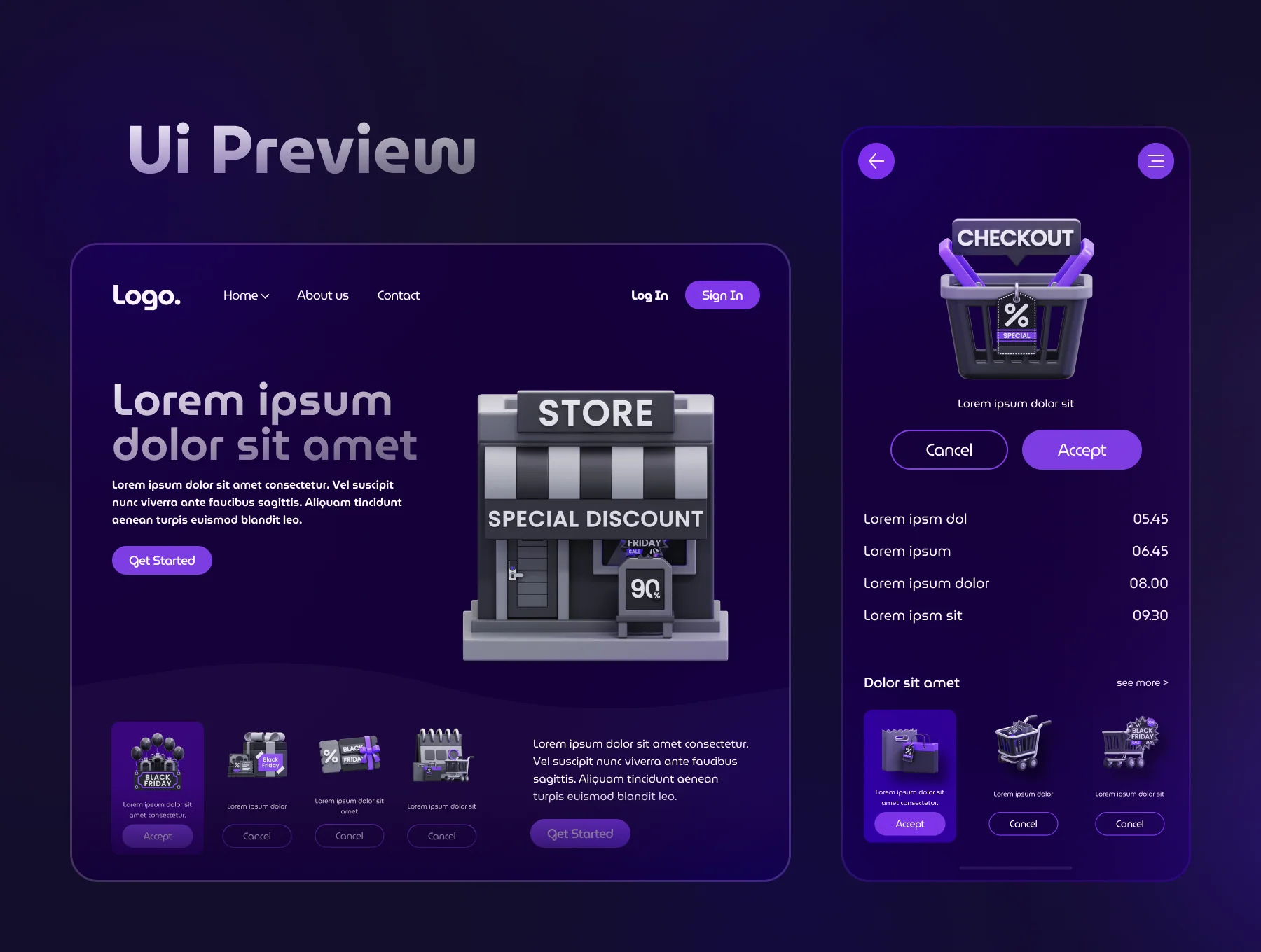 Black Friday V.2 3D Icon Set 5