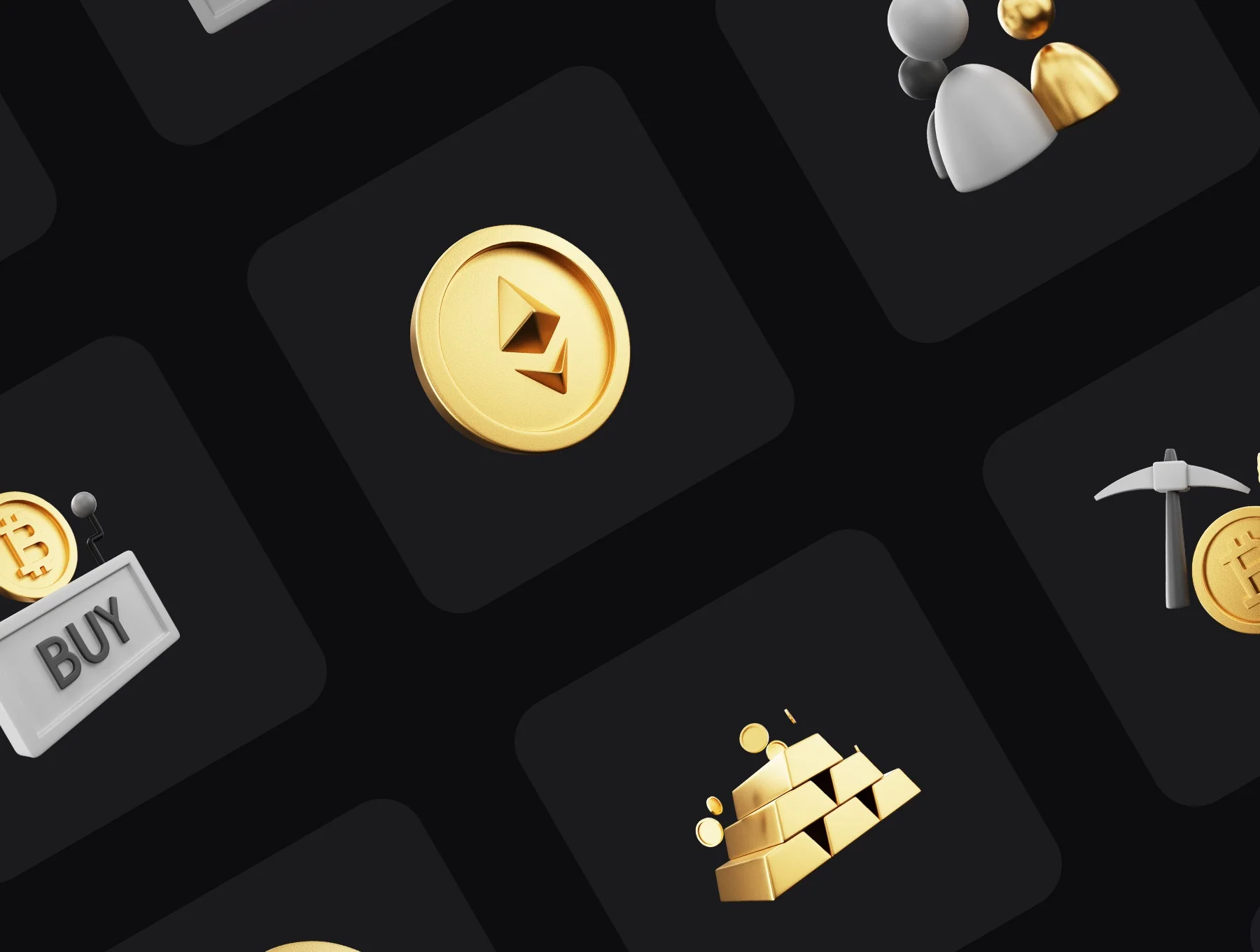 BlackGold - Cryptocurrency 3D Icon Pack 5