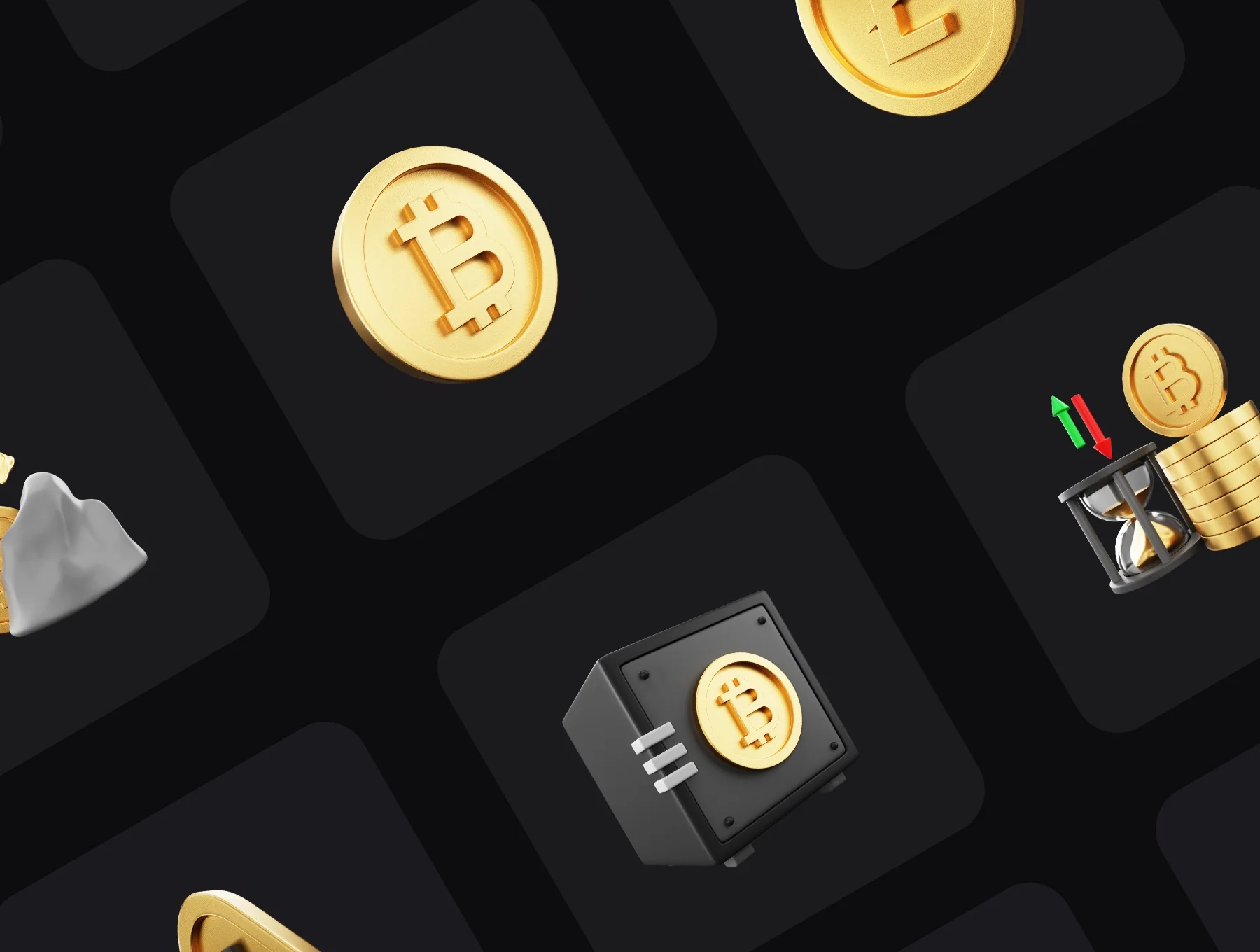 BlackGold - Cryptocurrency 3D Icon Pack 6