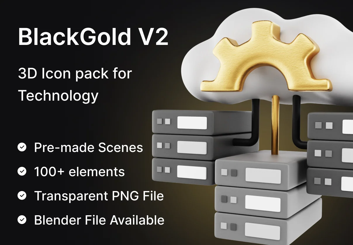 BlackGold Vol2 - Technology 3D Icon Pack