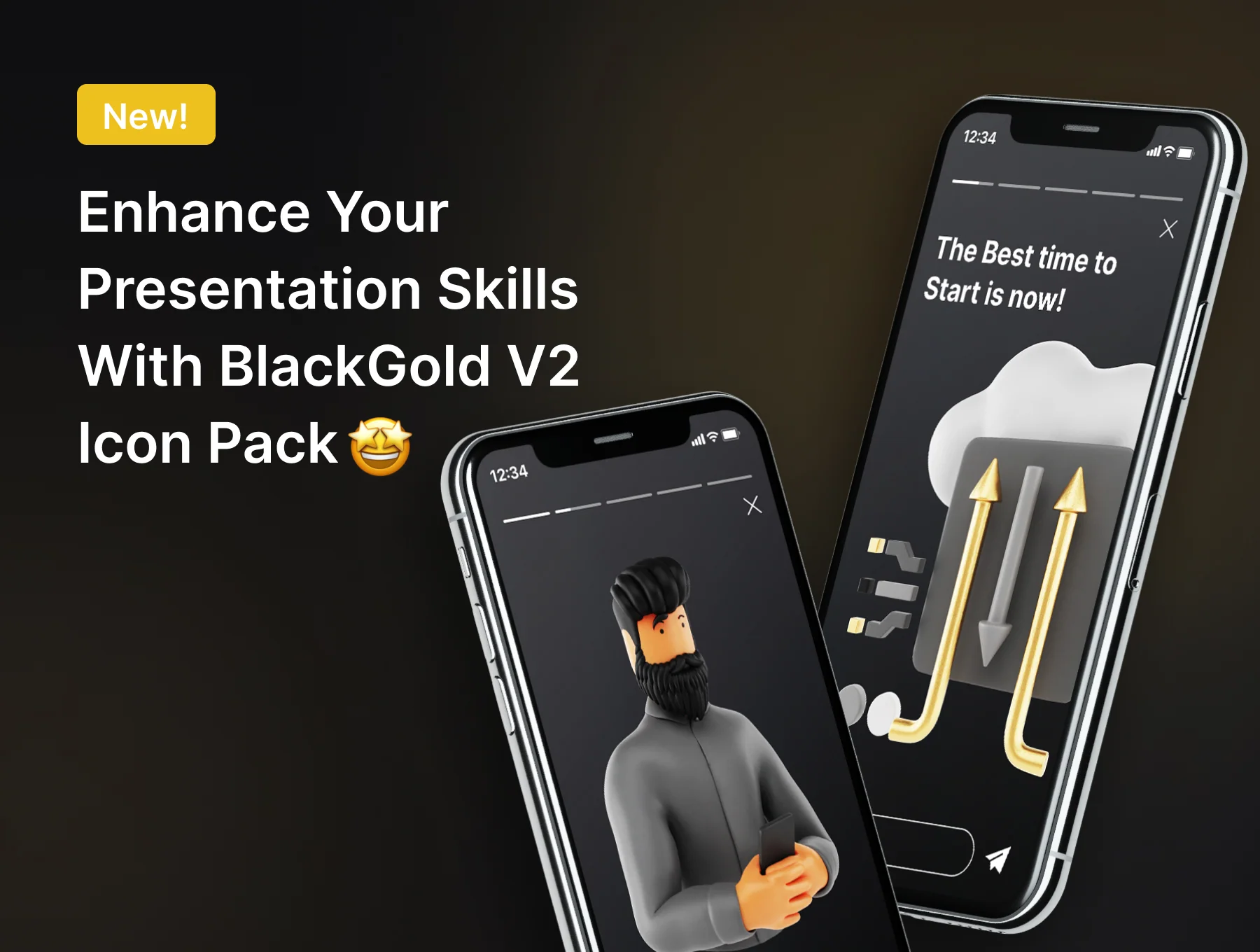 BlackGold Vol2 - Technology 3D Icon Pack 3