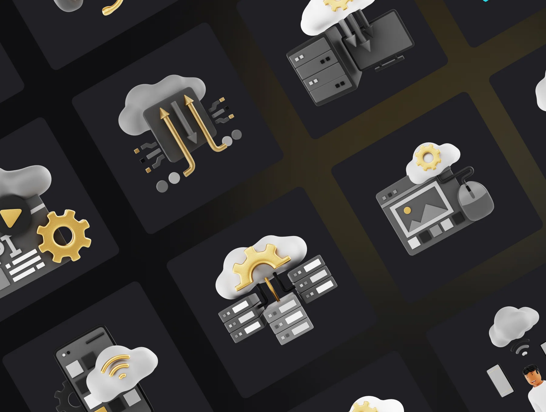 BlackGold Vol2 - Technology 3D Icon Pack 5
