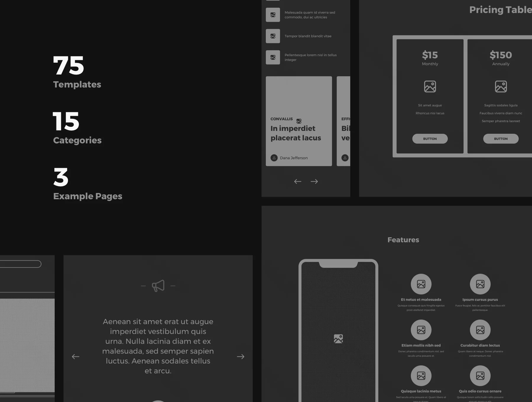 The BlackPrint Lite - Wireframe UX Kit for Sketch 2