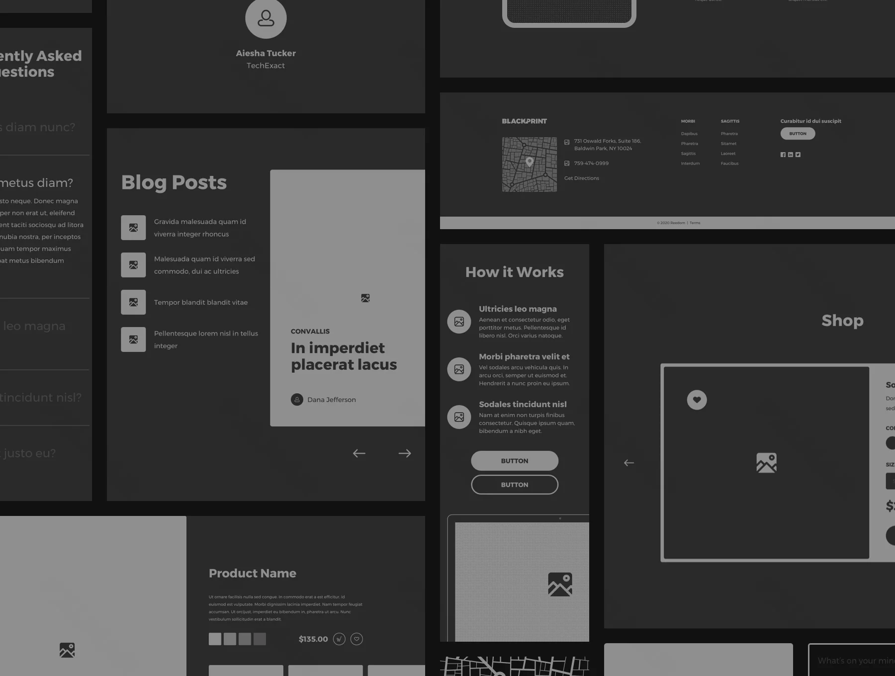 The BlackPrint Lite - Wireframe UX Kit for Sketch 4