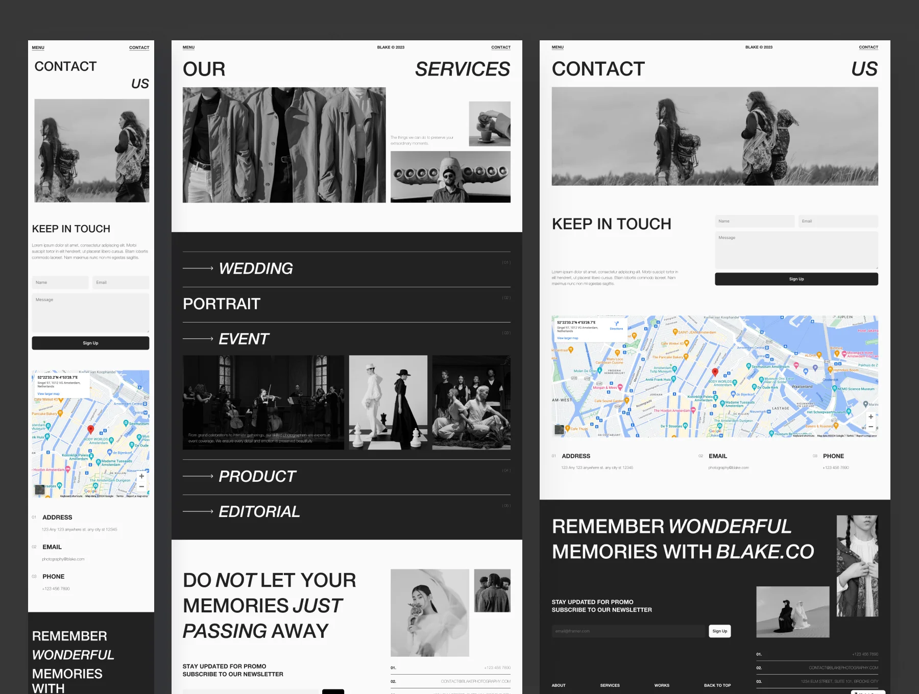Blake - Photography Website Framer Template 3