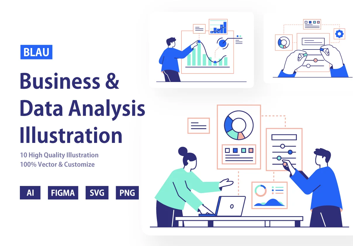 BLAU - Business Analysis & Data Statistic Illustration