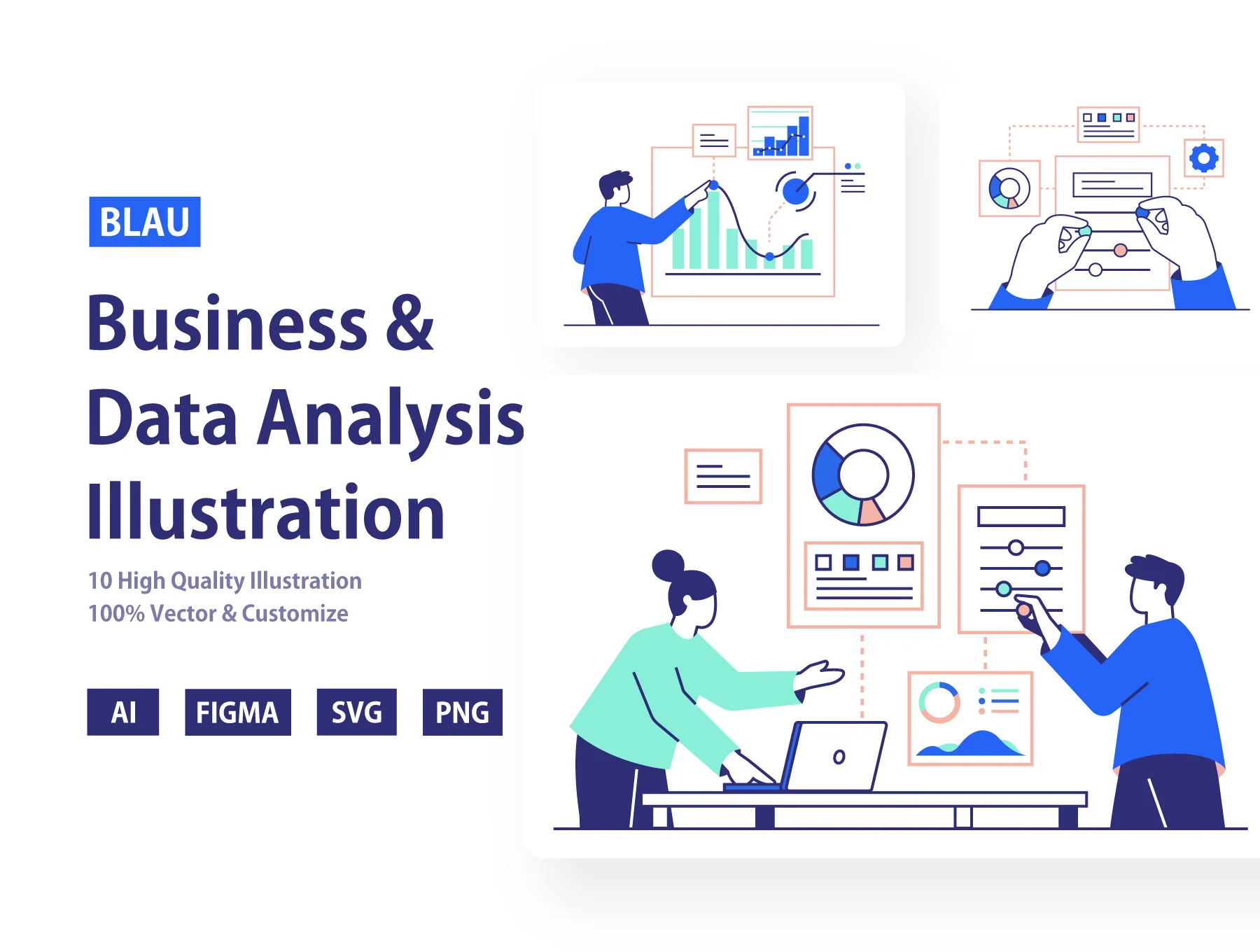BLAU - Business Analysis & Data Statistic Illustration