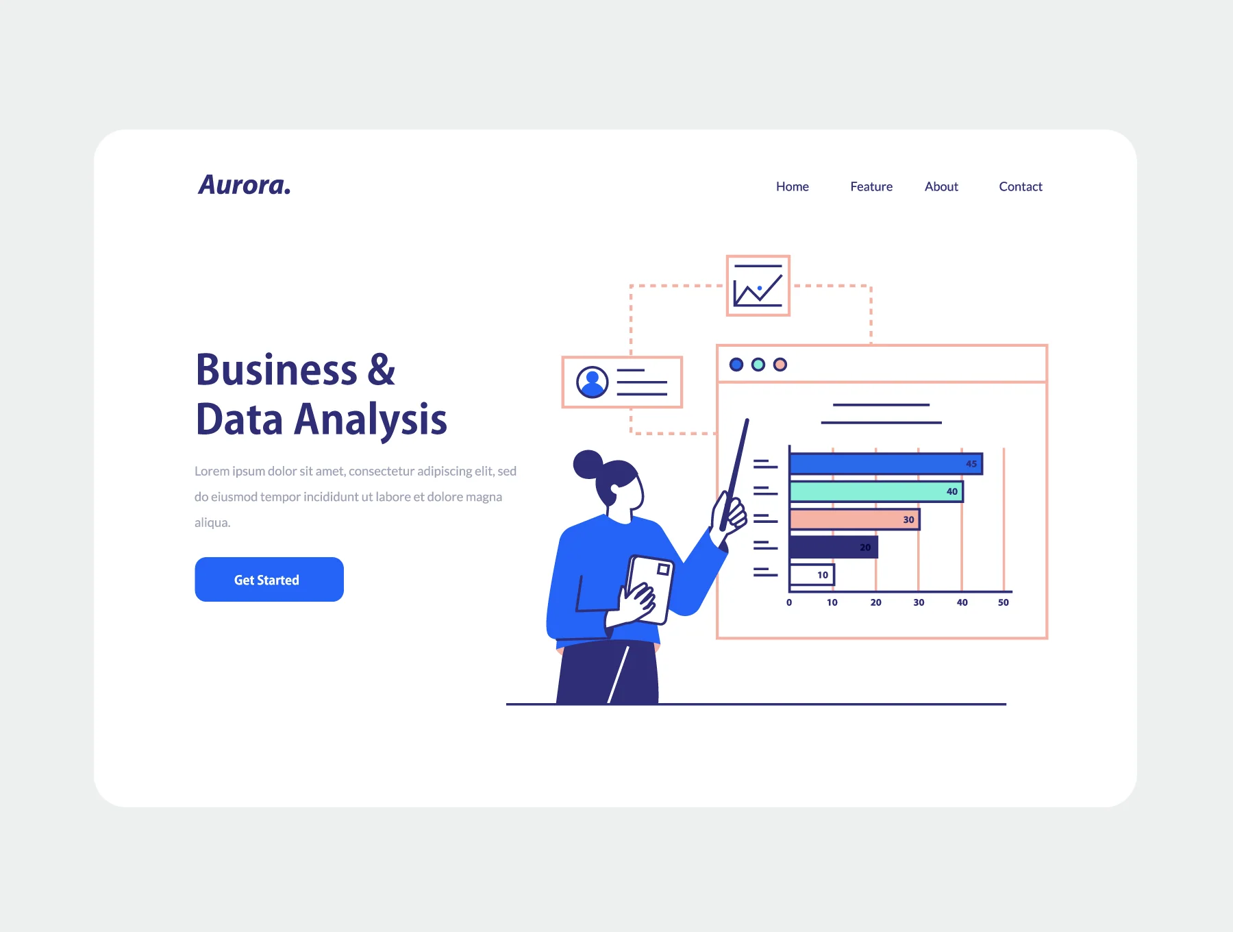 BLAU - Business Analysis & Data Statistic Illustration 3