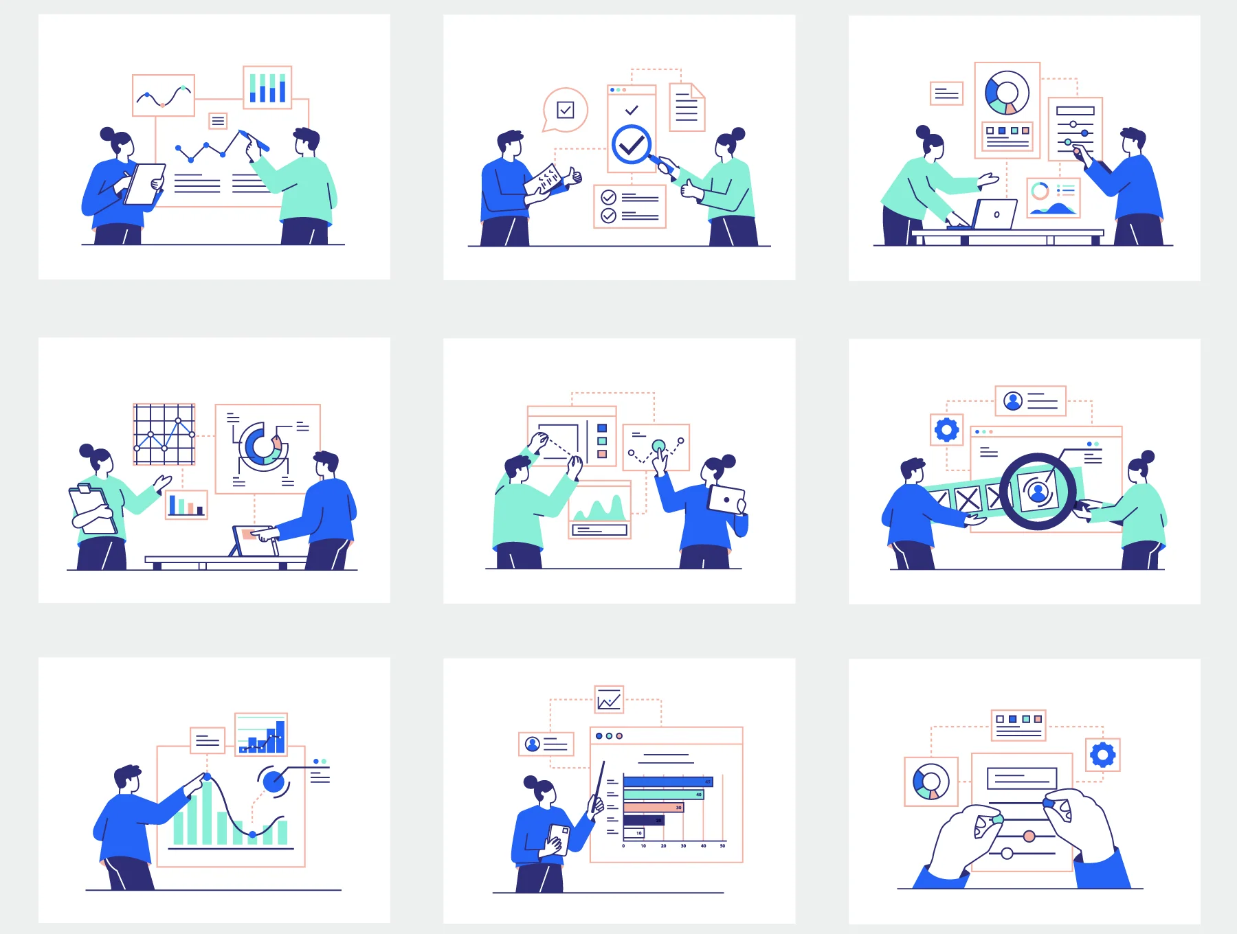 BLAU - Business Analysis & Data Statistic Illustration 6