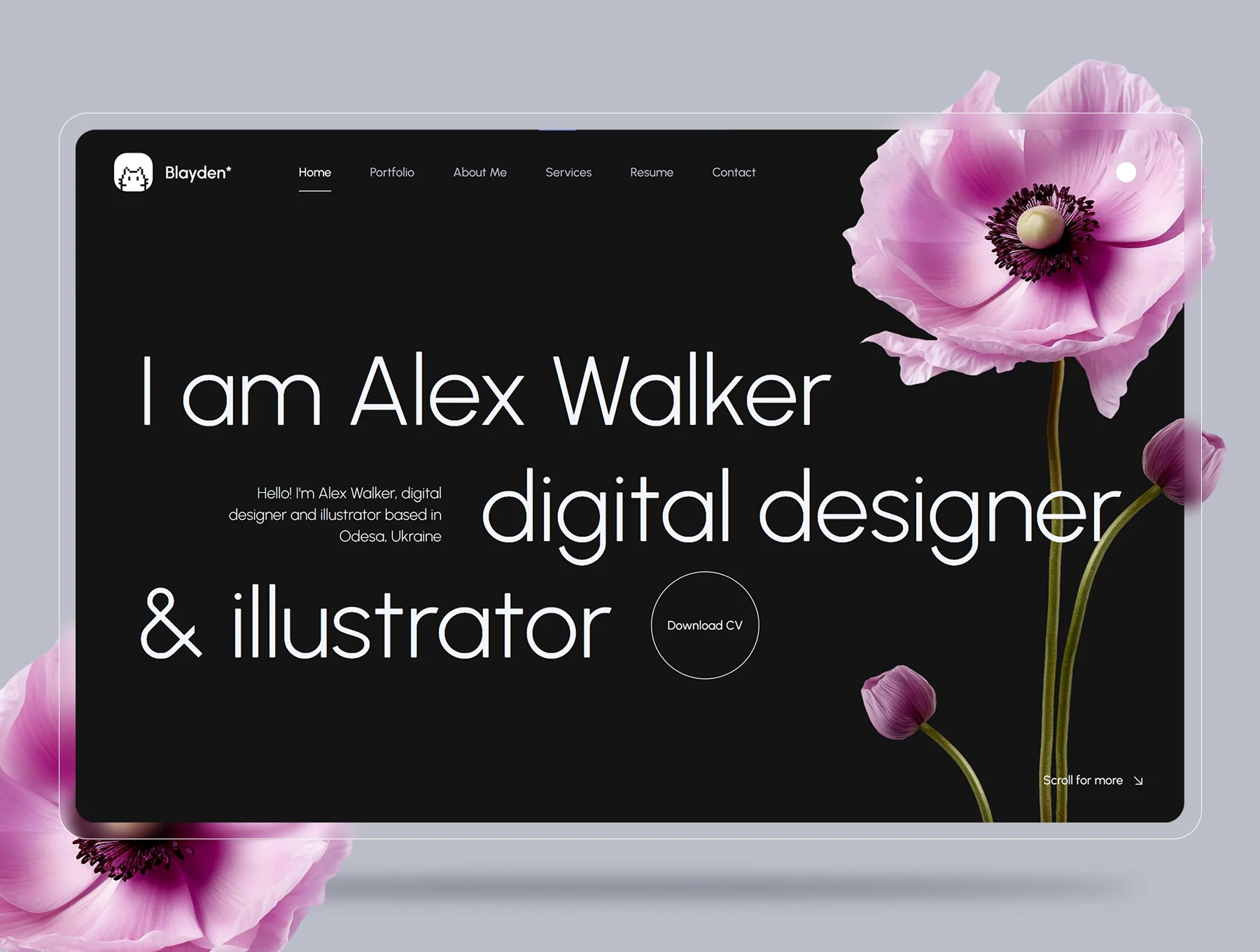 Blayden - Personal Portfolio & Resume Template 3