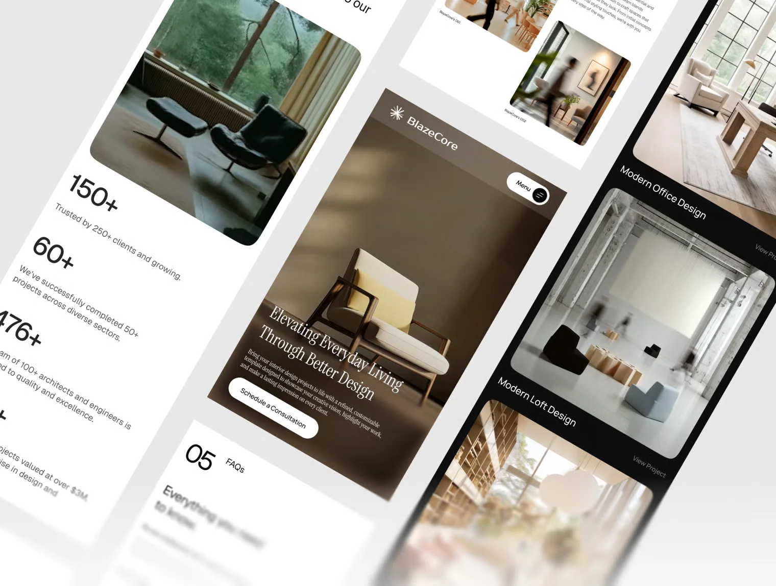 BlazeCore - Architecture & Design Website & Mobile Template 2
