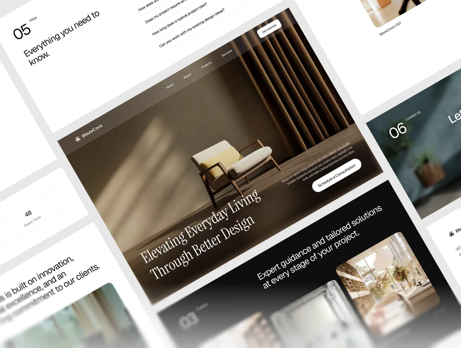 BlazeCore - Architecture & Design Website & Mobile Template 3