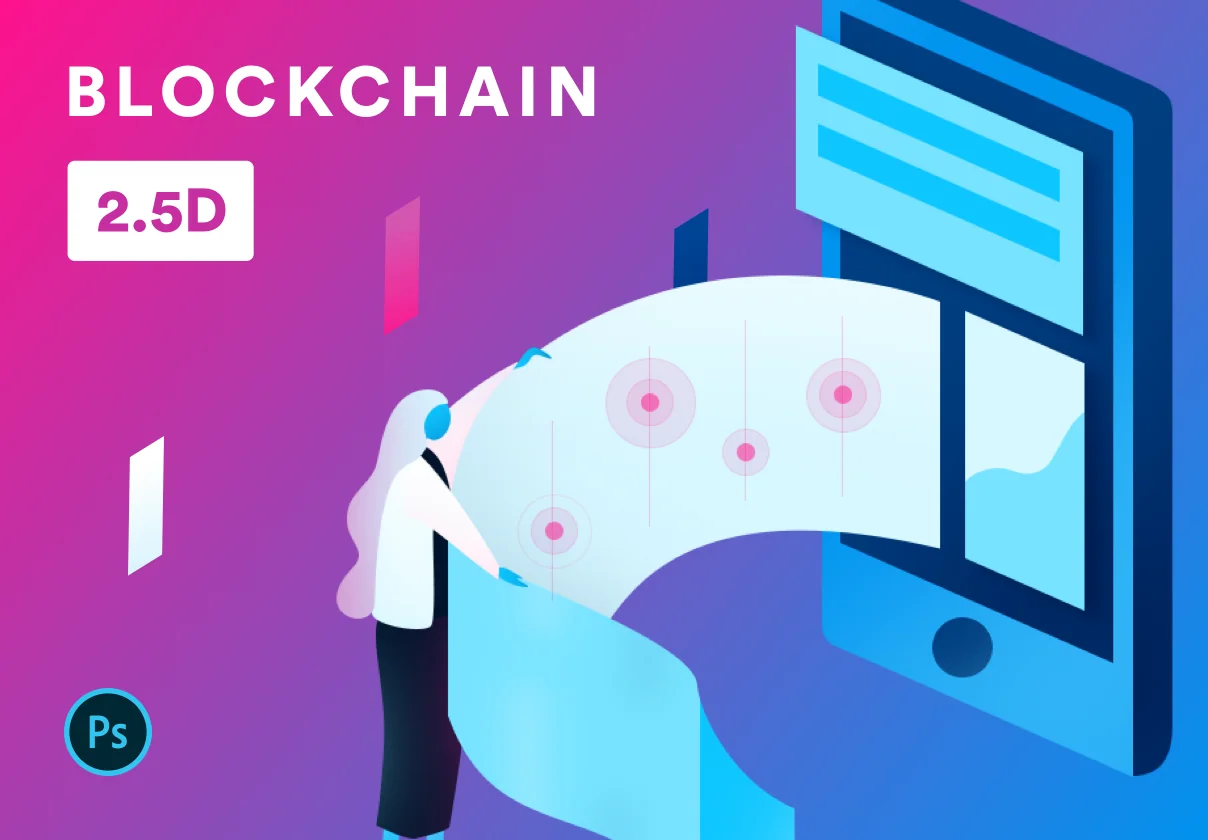 Blockchain 2.5D Illustrations