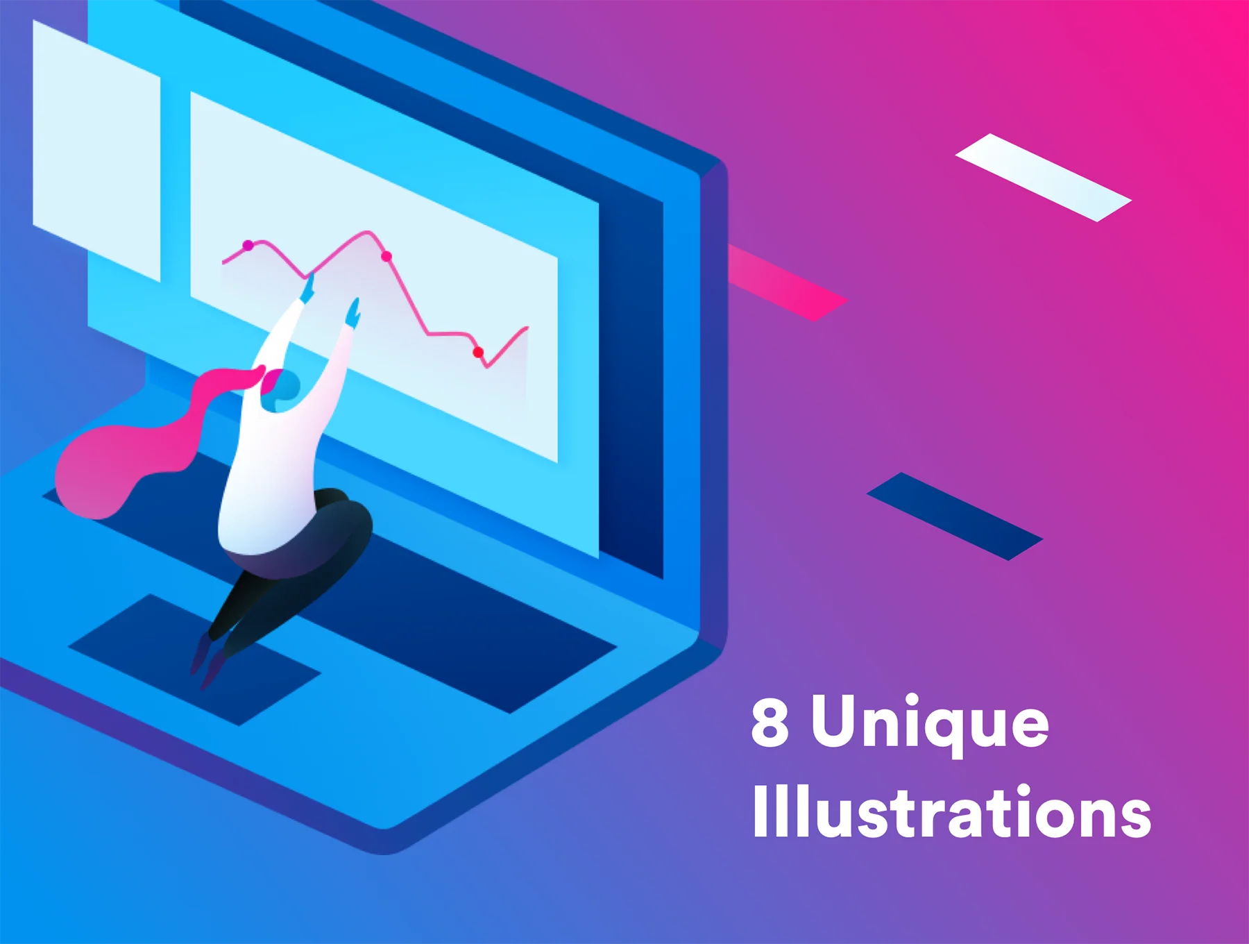 Blockchain 2.5D Illustrations 3