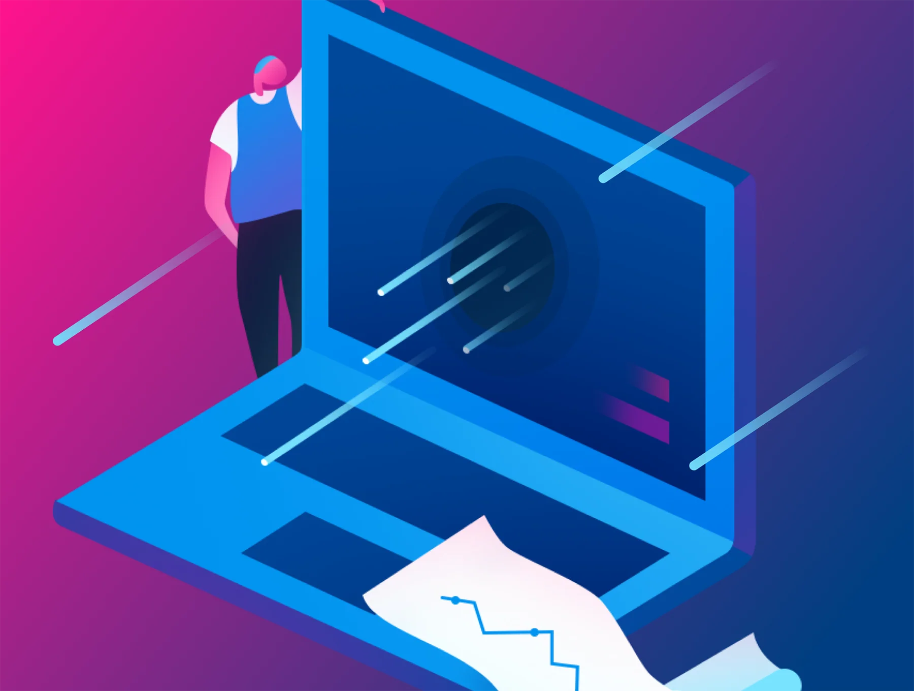 Blockchain 2.5D Illustrations 7
