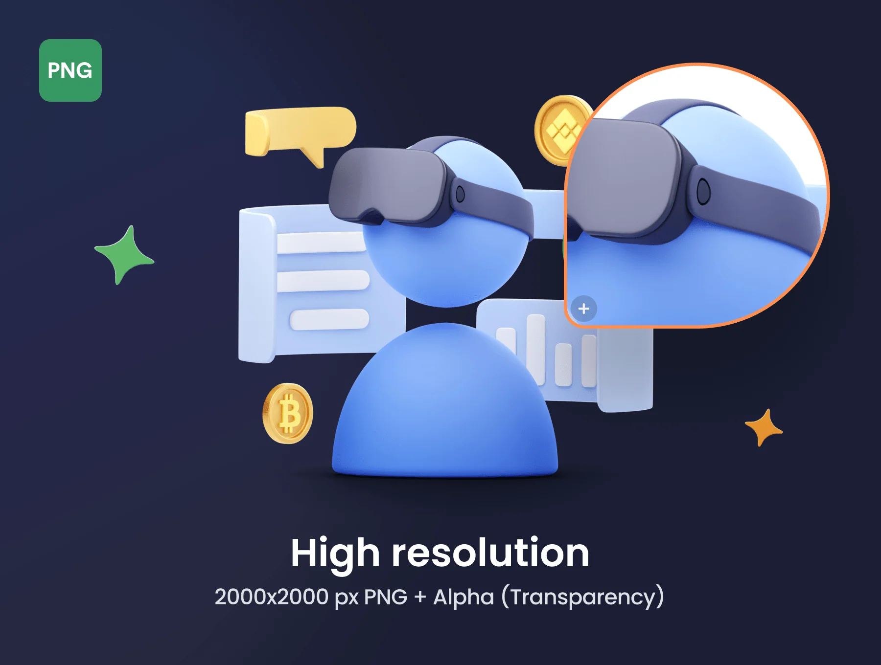 Blockchain 3D Icon Set 3