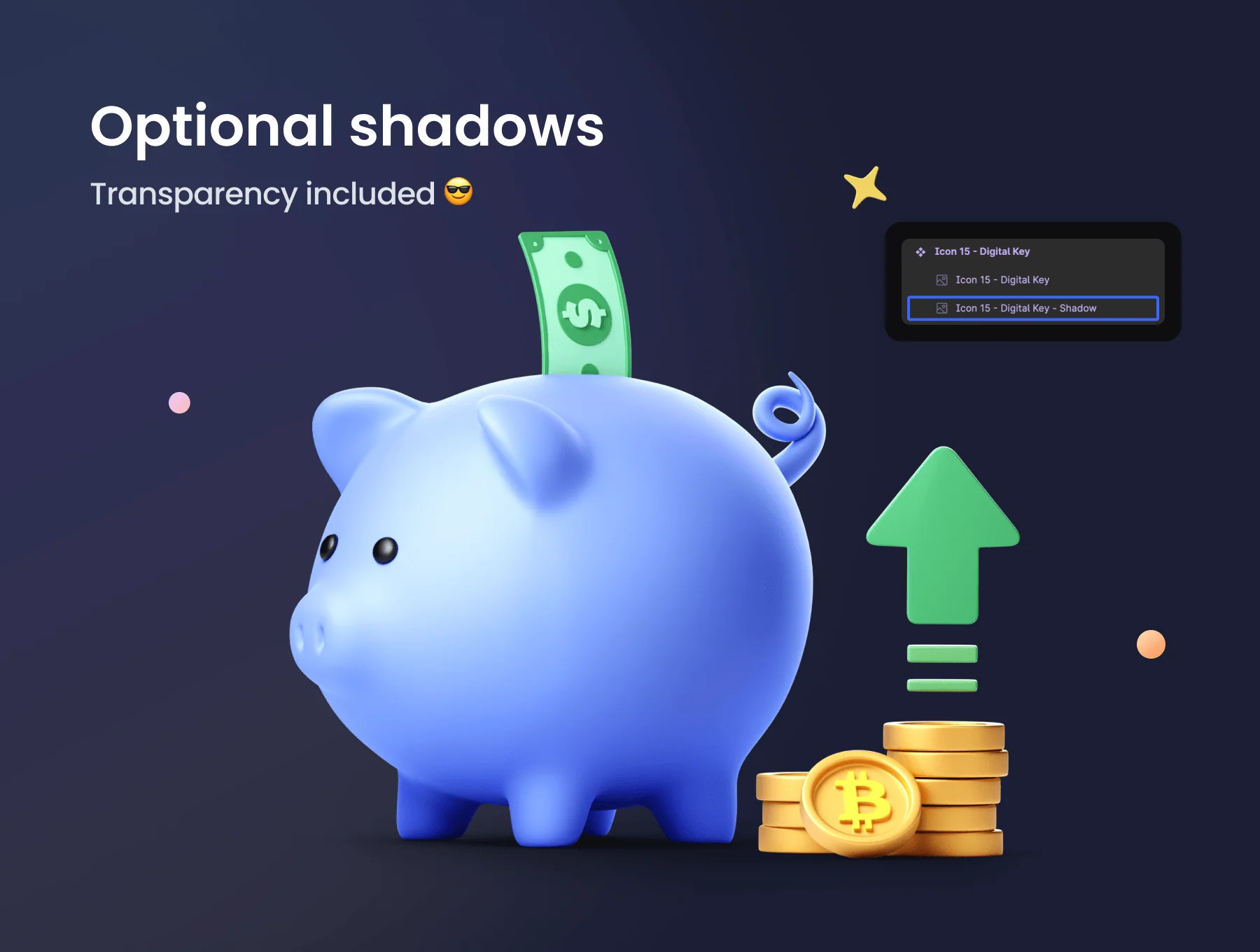 Blockchain 3D Icon Set 5