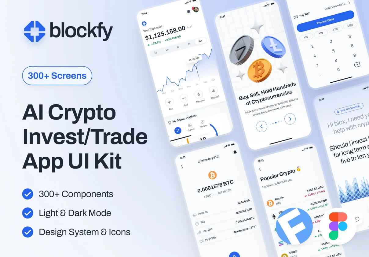 blockfy: AI Crypto Investing & Trading App UI Kit